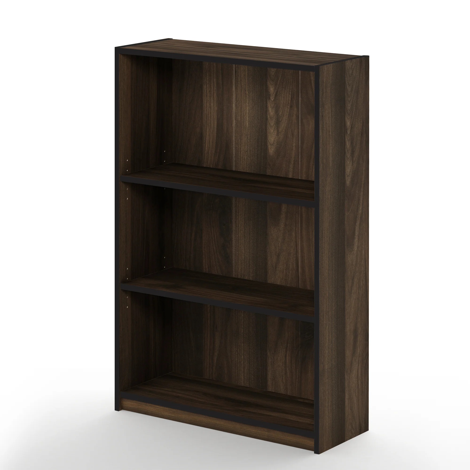 Furinno JAYA Simple Home 3-Tier Adjustable Shelf Bookcase, French Oak Gray