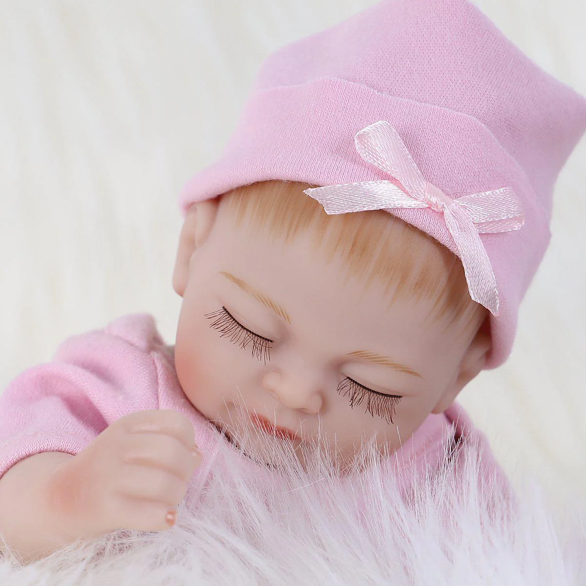 enadoll reborn baby doll realistic silicone vinyl baby girl 10 inch lifelike doll gift set for ages 3+(10 inch, close eyes gi