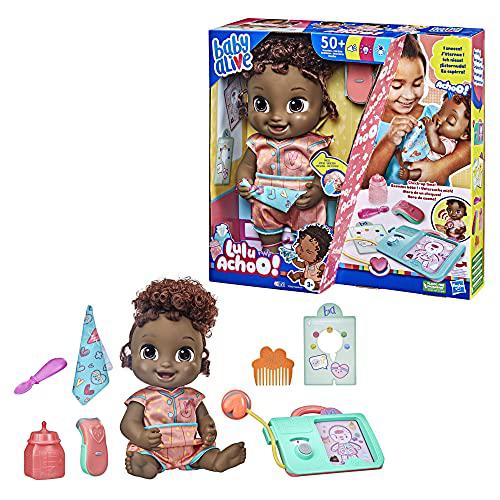 baby alive lulu achoo doll, 12-inch interactive doctor play toy with lights, sounds, movements and tools, kids ages 3 and up,