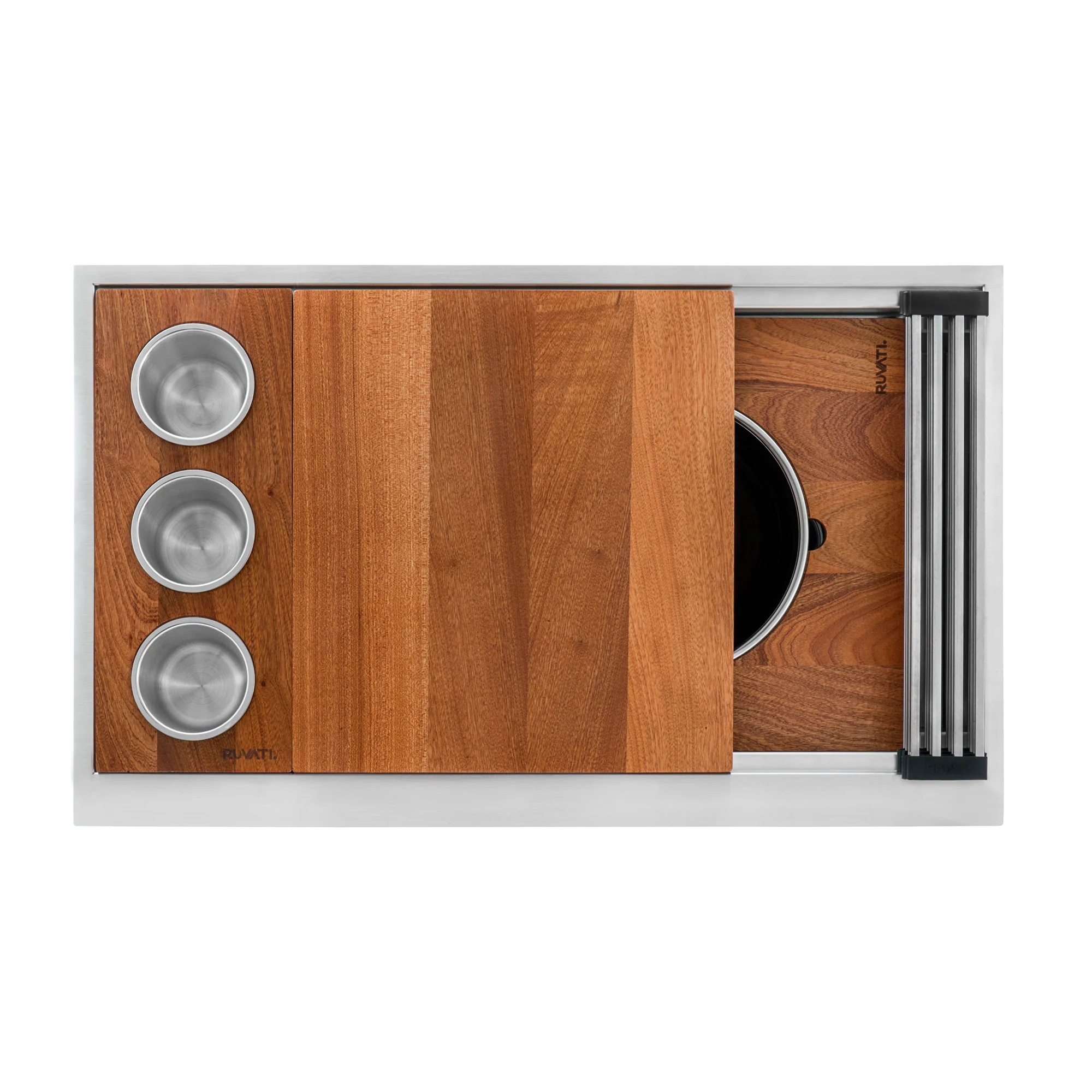 Ruvati RVH8277 36-Inch Workstation Dual Tier Ledge Kitchen Sink Stainless Steel