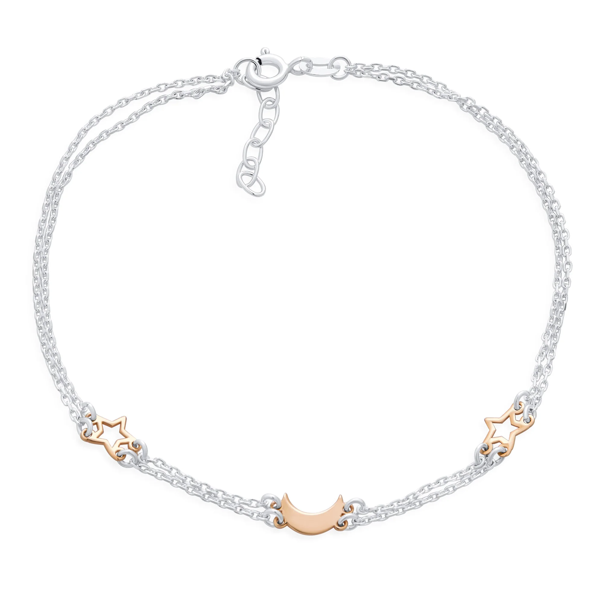 bling jewelry Celestial Moon Stars Anklet Ankle Bracelet .925Sterling Silver
