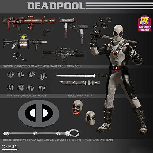 mezco toys feb178707 one: 12 collective: marvel x-force deadpool action figure