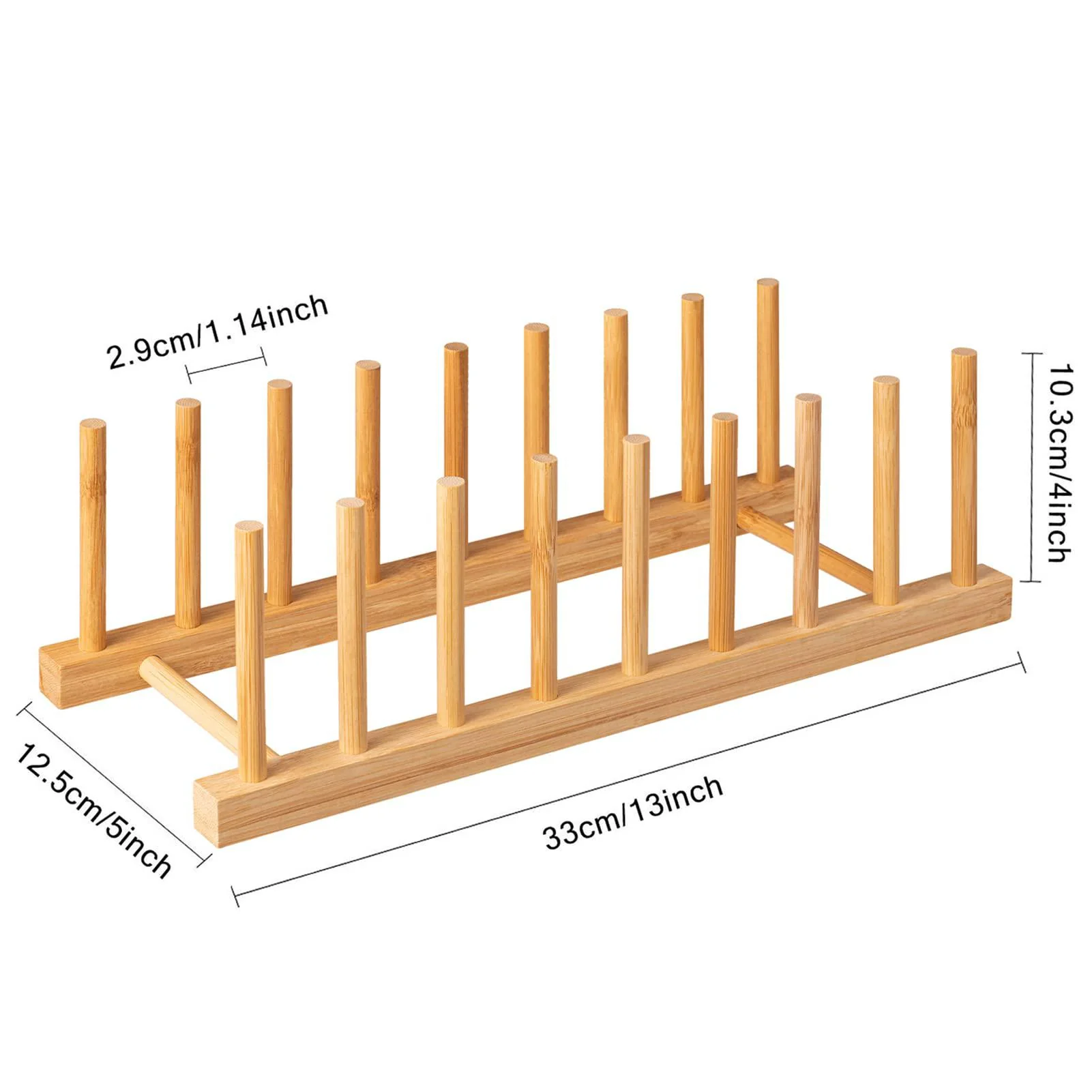 hblife 2pcs bamboo dish plate bowl cup book pot lid cutting board drying rack stand drainer storage holder organizer kitchen
