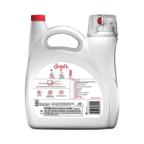 Dreft Ultra Laundry Detergent, Baby Powder Scent, 165 oz Bottle, 4/Carton