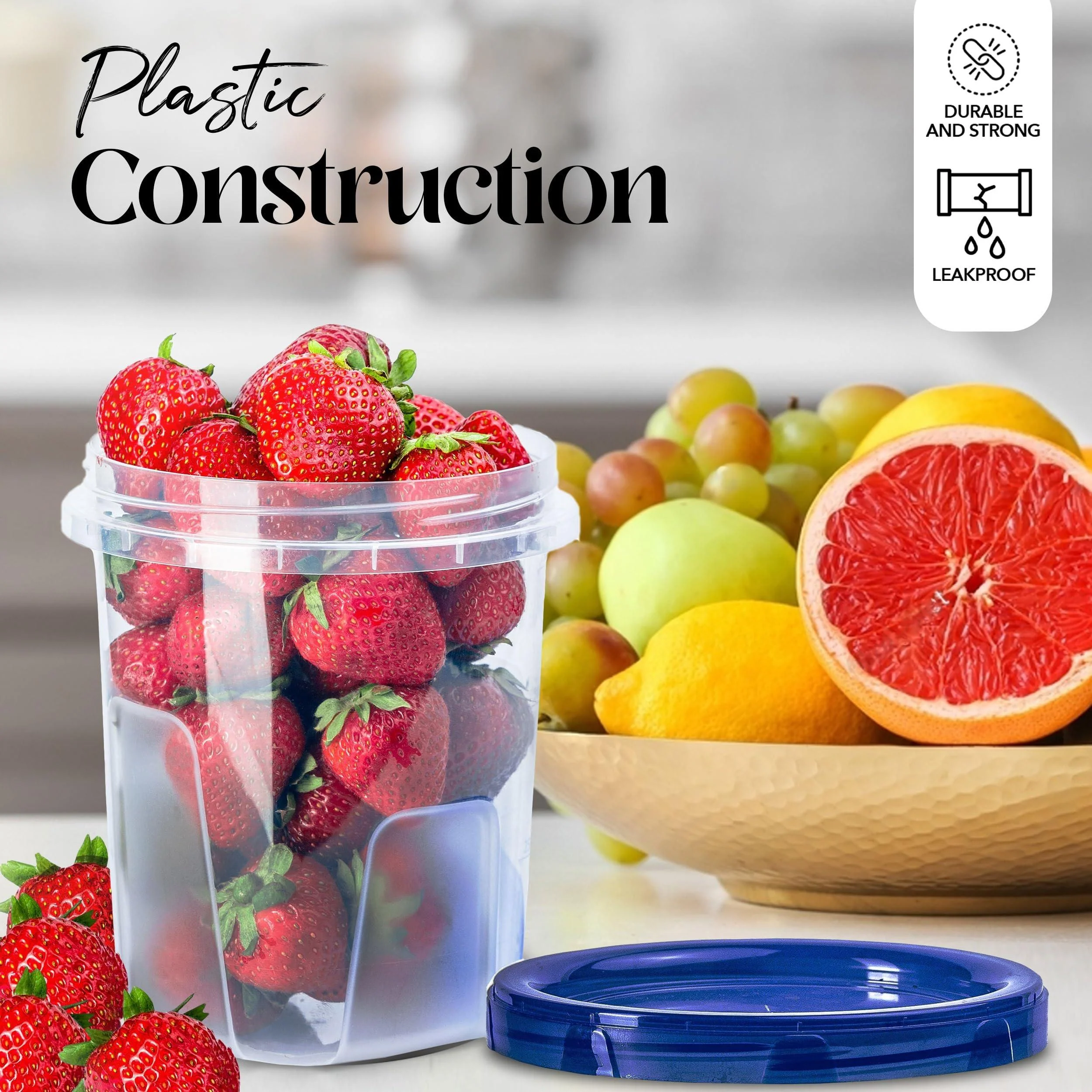 alpine cuisine twist 2 lock food storage containers with 6 lids &a; 6 bodies 12-piece 32oz (946ml) | a versatile &a; convenient k