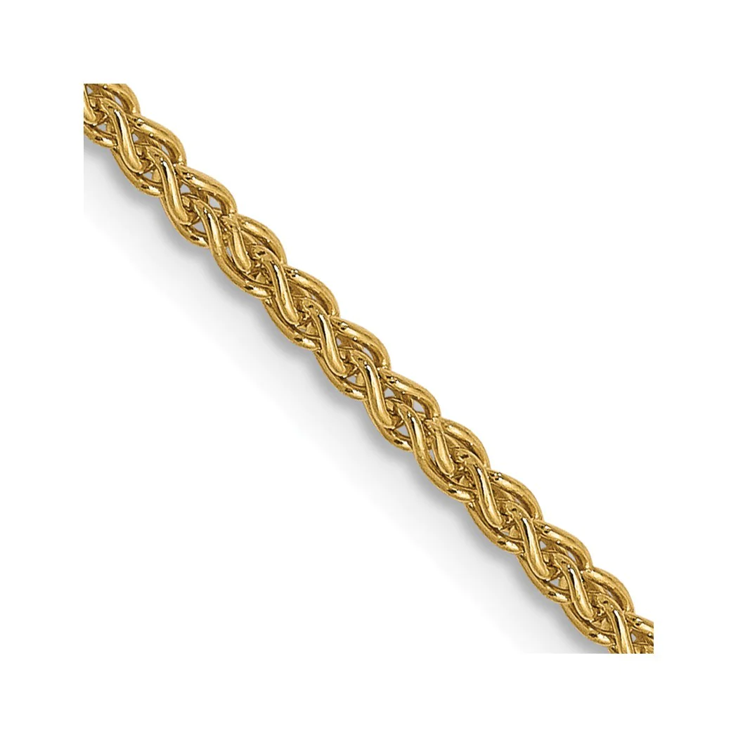 Jewelryweb 14k Yellow Gold 1.5mm Wheat Anklet - 10 Inch