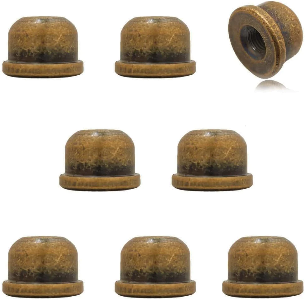 Hyamass 8Pcs Lamp Finial Knob Lamp Accessories 1/2 Inch Tall Lamp Finials Plated Steel Finials Tapped 1/4-27 for Lamp Harp Tops(Bronze