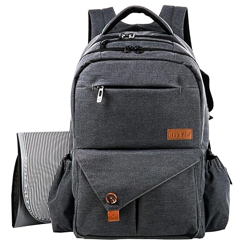 Hap Tim Multi-function Large Baby Diaper Bag Backpack W/Stroller Straps-Insulated Bottle Pockets-Changing Pad,Stylish &a; Durable(