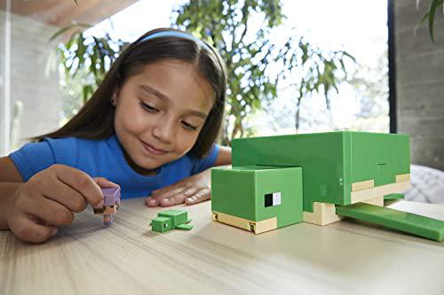 Mattel minecraft transforming turtle hideout, authentic pixelated video-game role play, electronic, action toy to create, explore an