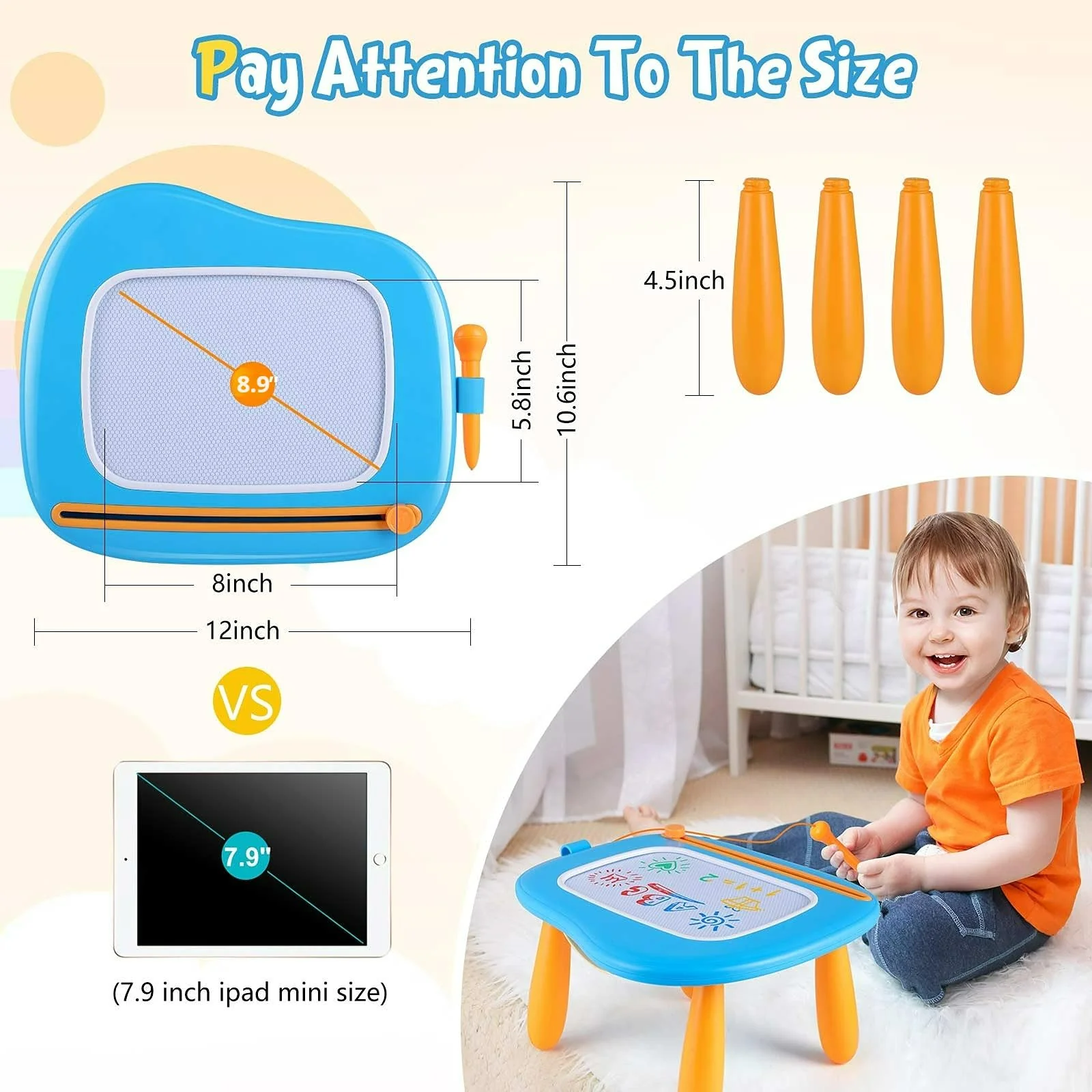 Smasiagon Toddler Boy Toys Age 1-2 Year Old Boys, Magnetic Drawing Pad Doodle Board Educational Learning Toys for 1 2 3 Year Old