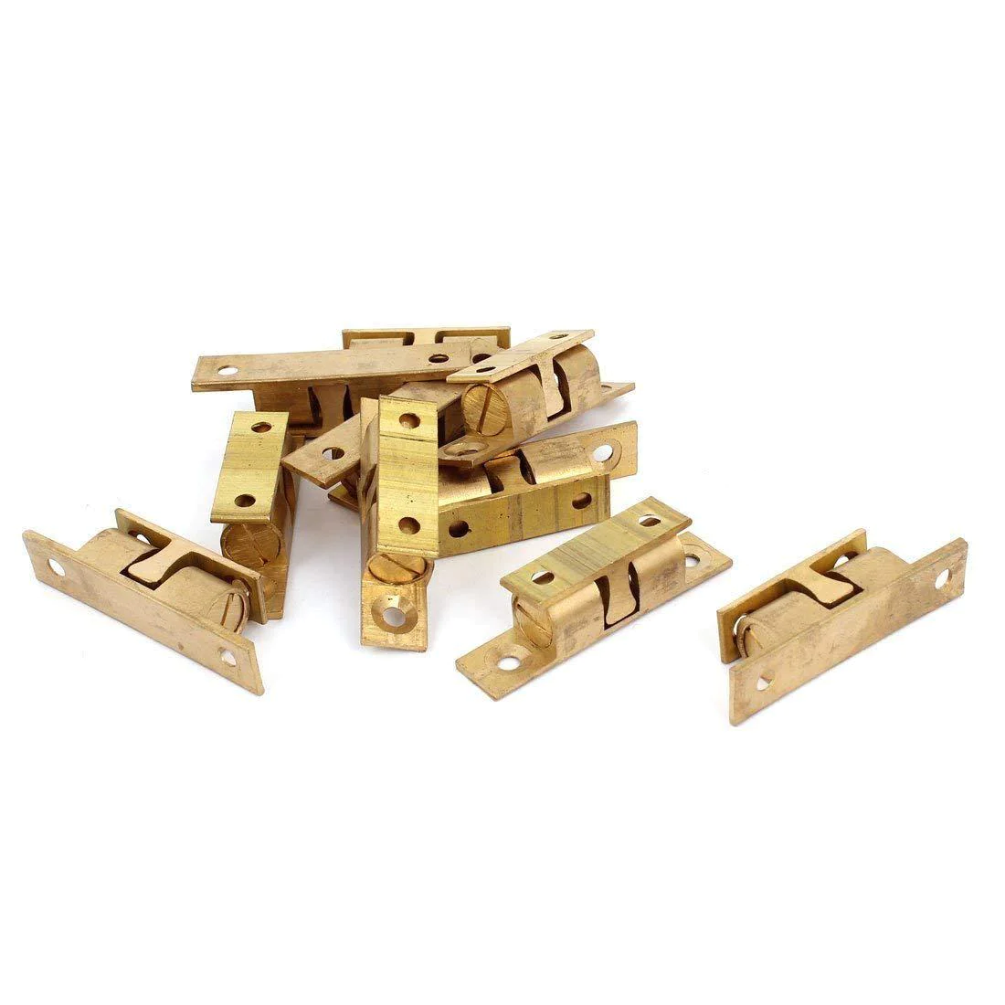 ruofeng 35mm furniture cabinet door brass dual ball roller catch latch 10 pcs