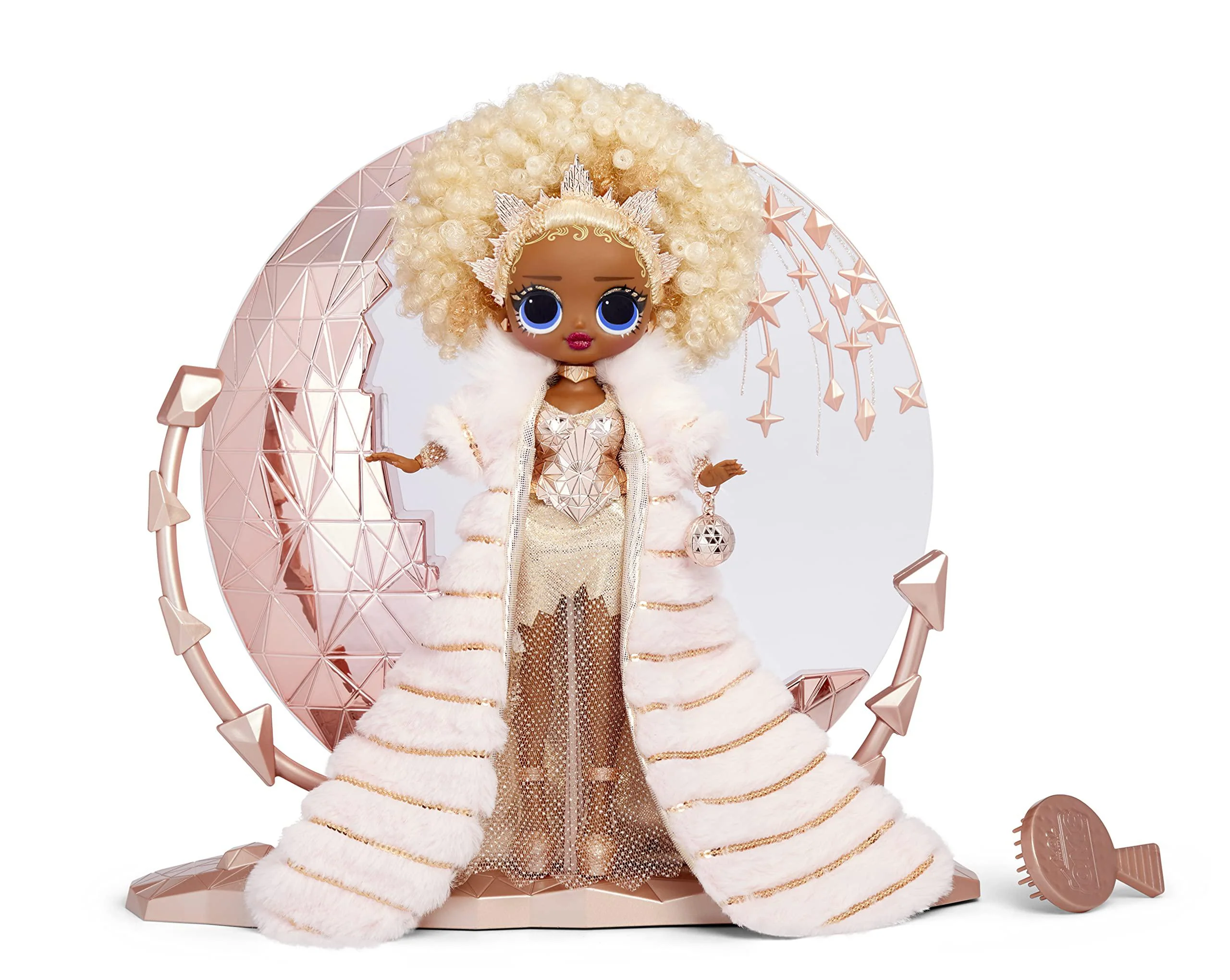 l.o.l. surprise! holiday omg 2021 collector nye queen fashion doll with gold fashions, accessories, new year&s;s celebration ou