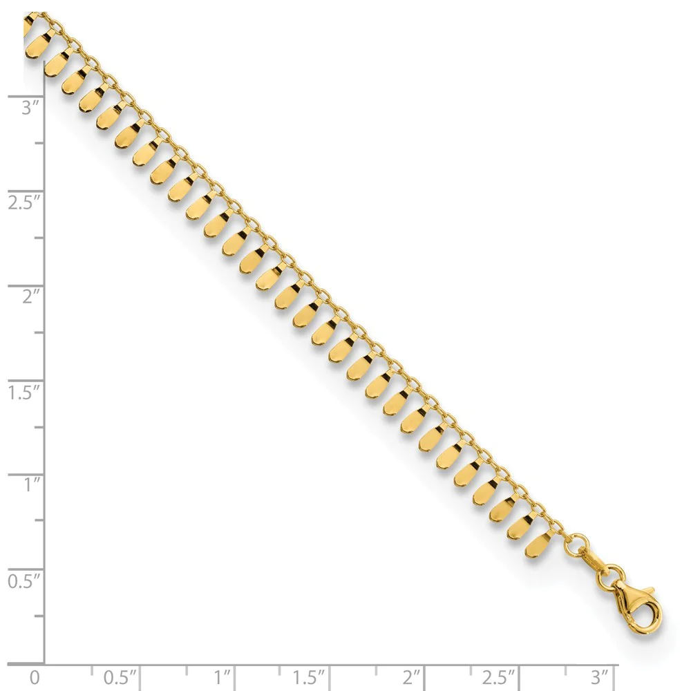 Jewelryweb 14k Gold Polished Fancy Plus 1 In Ext. Anklet - 9 Inch