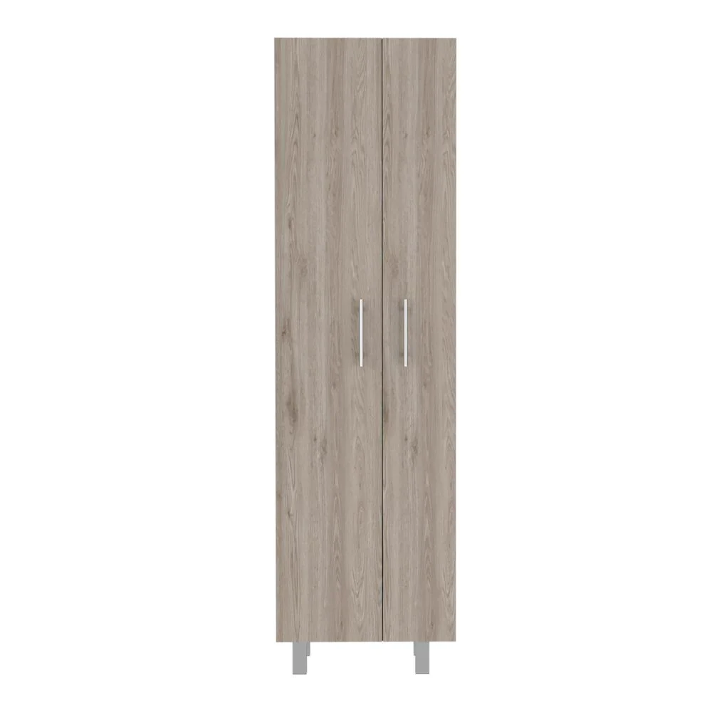 FM Furniture Norway Broom Closet Pantry, Five Shelves, Double Door Cabinet, Four Legs