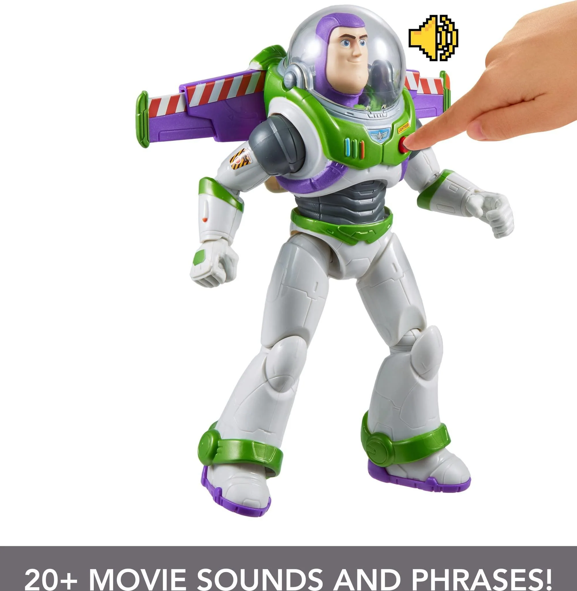 mattel lightyear toys talking action figure, jetpack adventure buzz lightyear 11.5-in figure with 20+ sounds, jetpack and 12