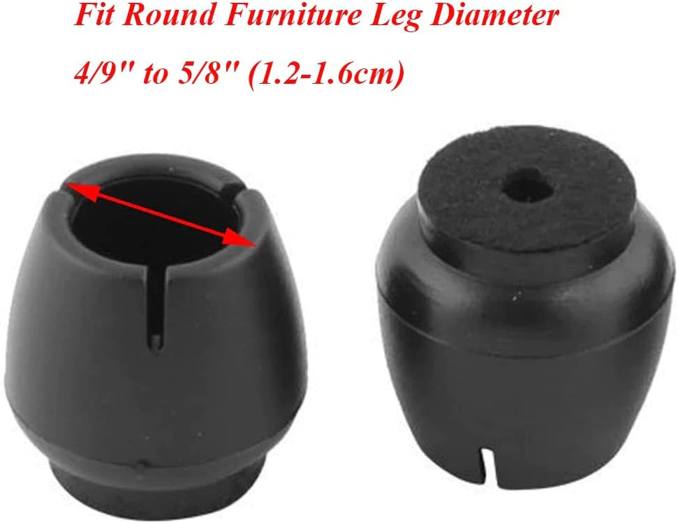 Guangzhou Openfind Electronic  Antrader 24pcs Silicone Black Furniture Pads with Felt Pads Floor Protectors Non-Slip Sofa Chair Table Glides Feet Caps Fit Rou