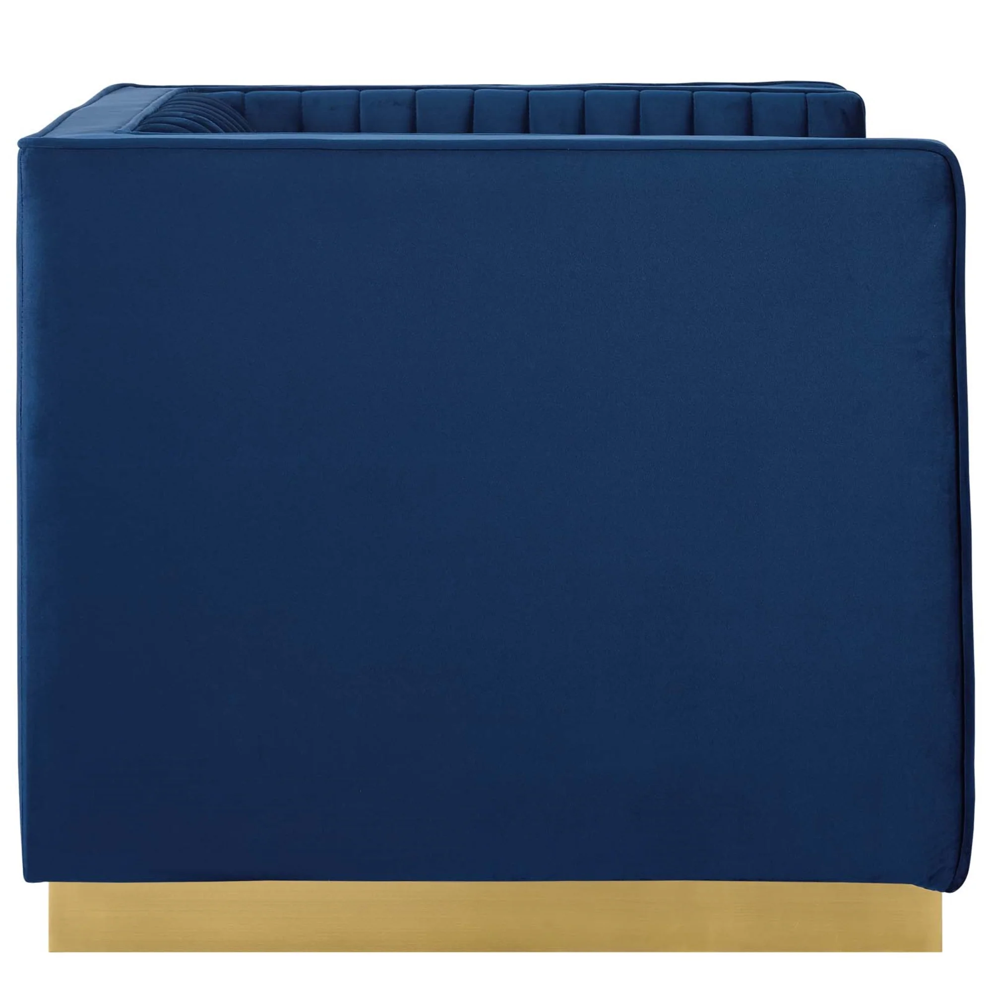 Ergode Sanguine Vertical Channel Tufted Accent Performance Velvet Armchair - Navy