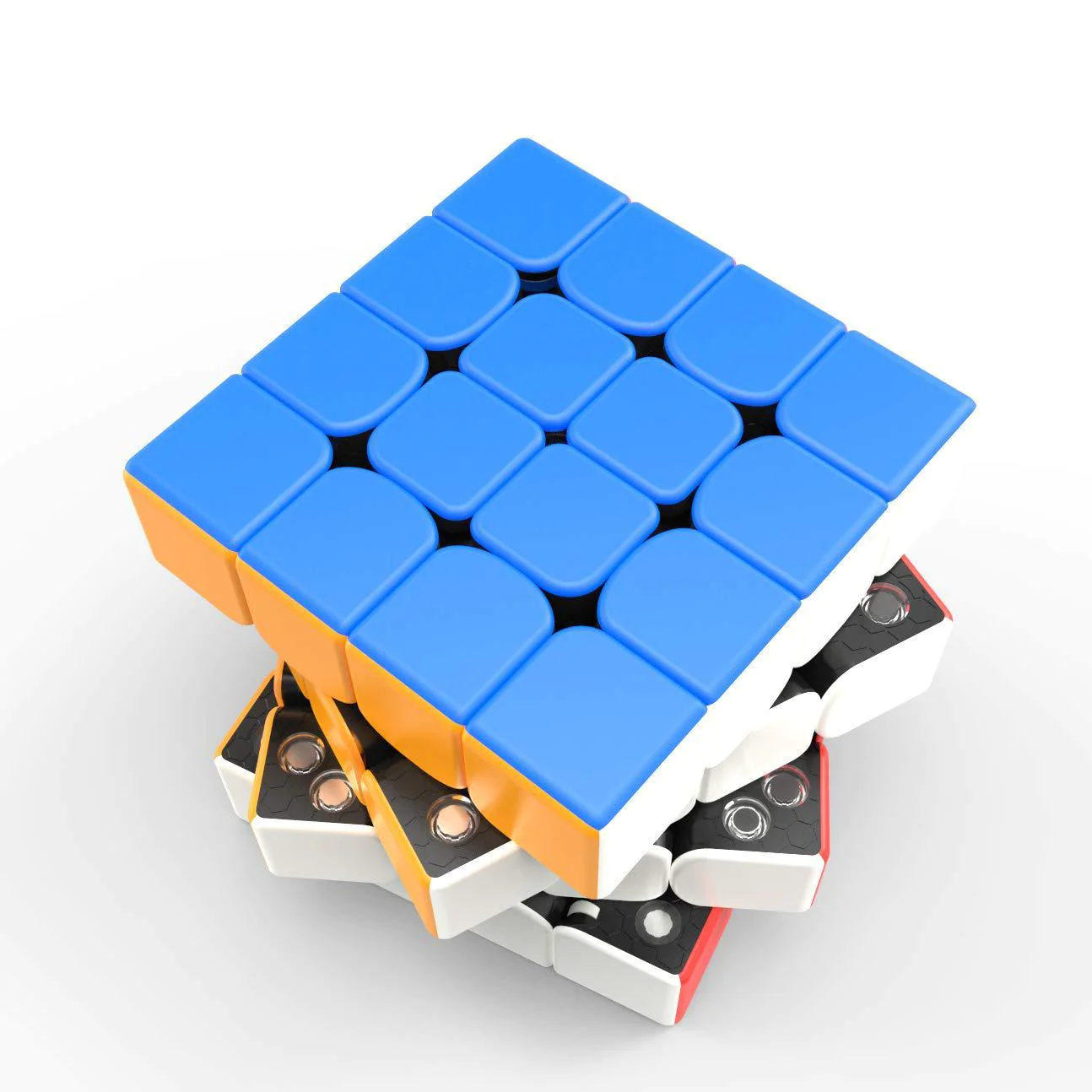 gan 460 m speed cube, 4x4 magnetic master cube gans 460m puzzle toy(stickerless)