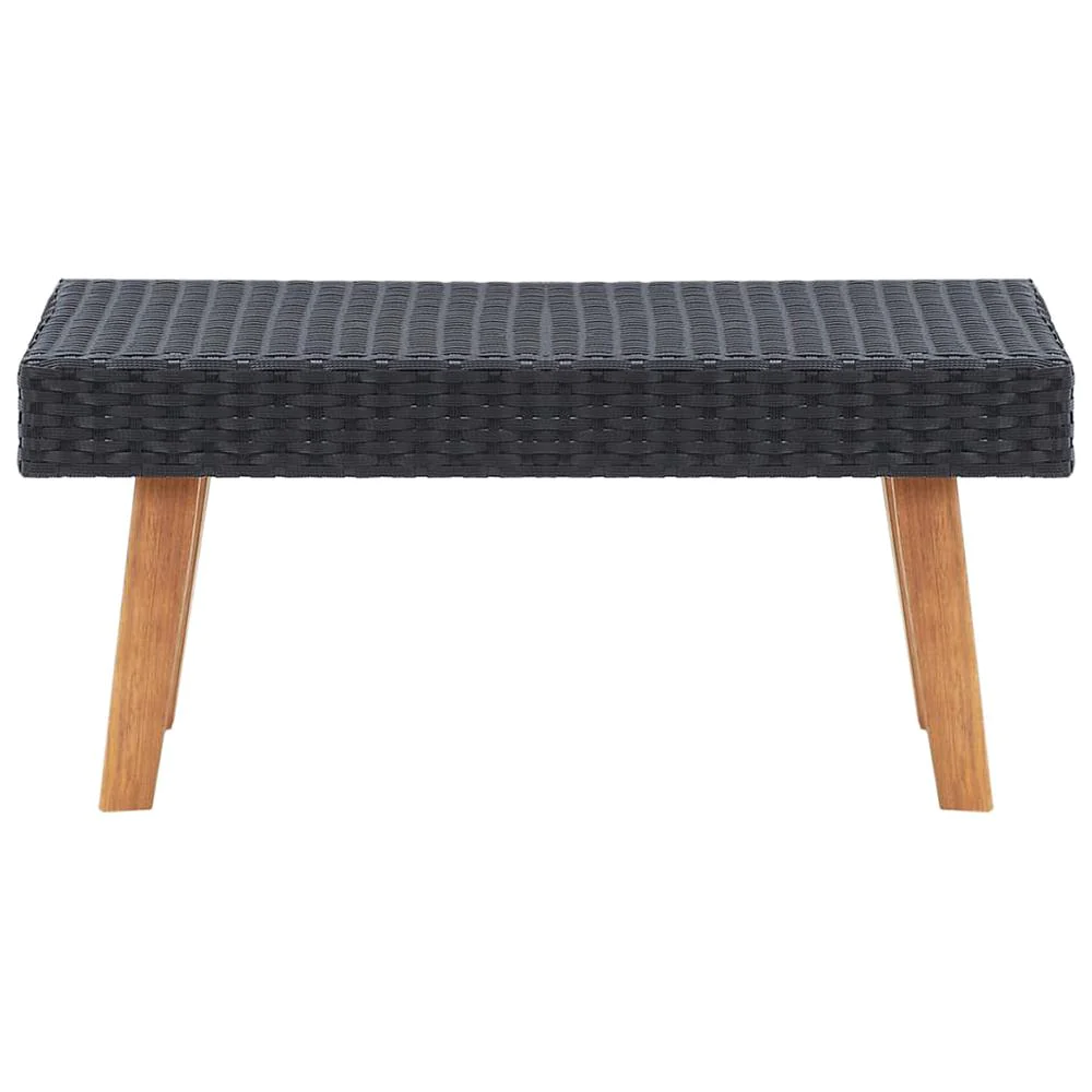 vidaXL Garden Coffee Table Poly Rattan Black, 310222