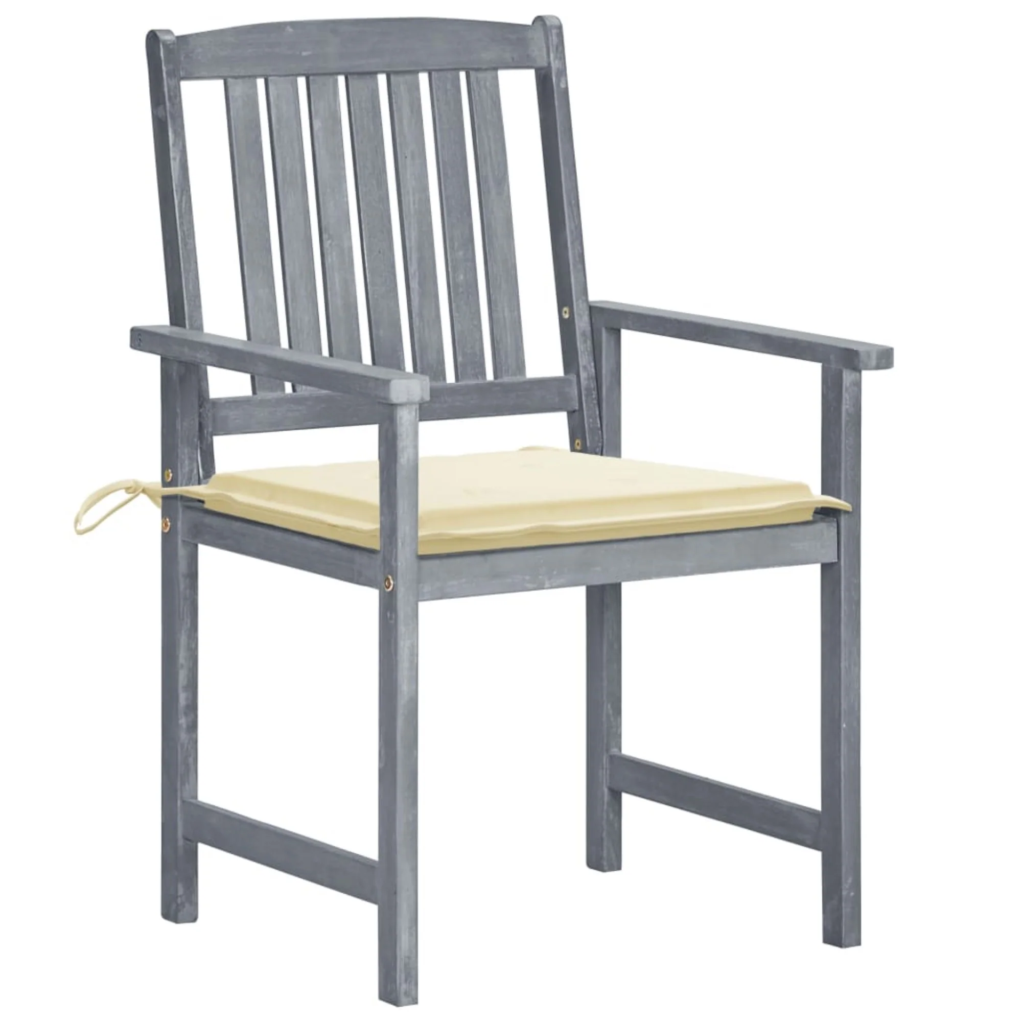 vidaXL Garden Chairs with Cushions 8 pcs Solid Acacia Wood Gray Grey