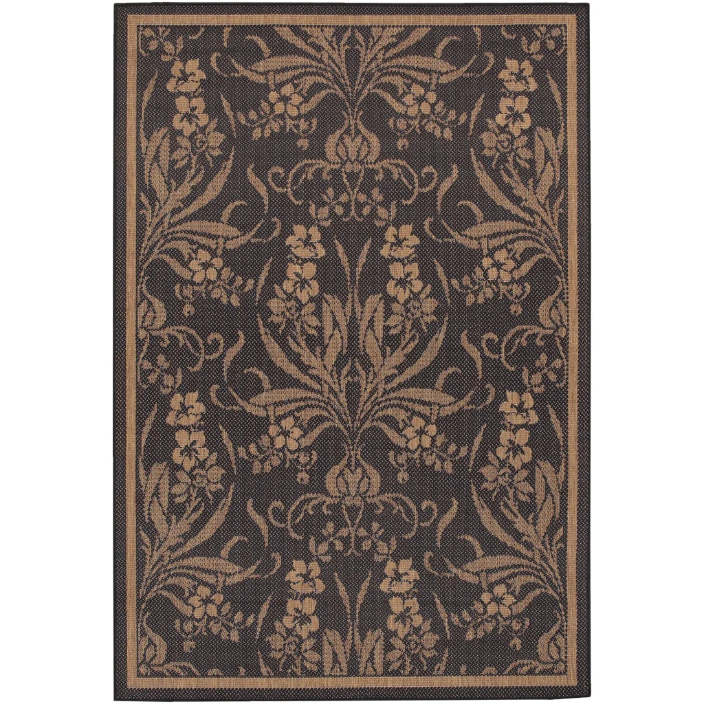 Couristan  151601110 Recife Garden Cottage Area Rug, Black/Cocoa
