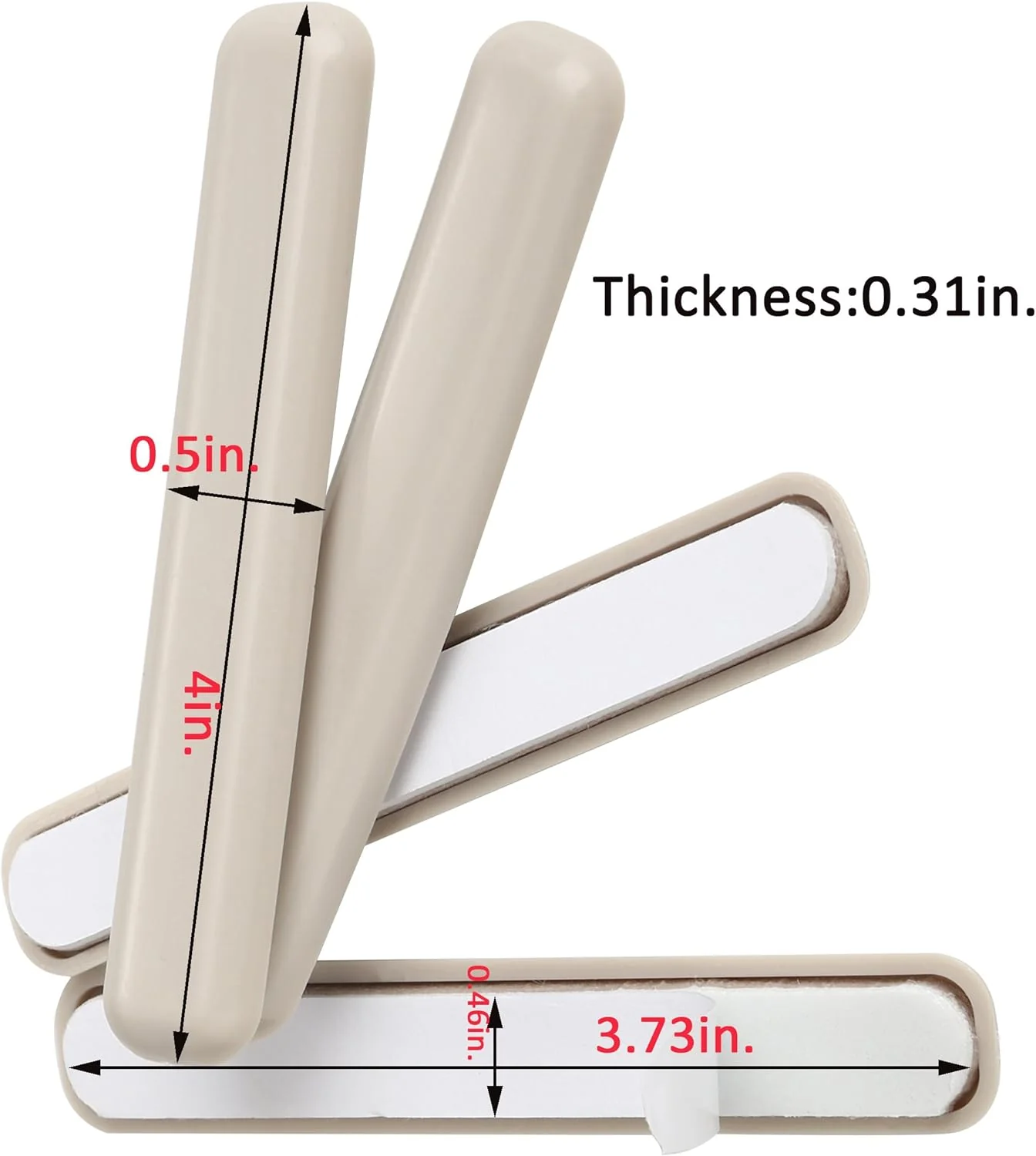 EZHOUSE 32Pcs 1/2in.X 4in.Bar Self Stick Carpet Sliders Self Adhesive Furniture Moving Slider for Carpet Slider,Self-Adhesive Furniture