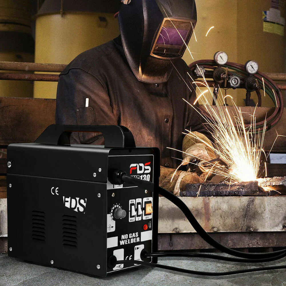 Great Choice Products Mig 130 Welder Flux Core Wire Automatic Feed Welding Machine W/ Free Mask