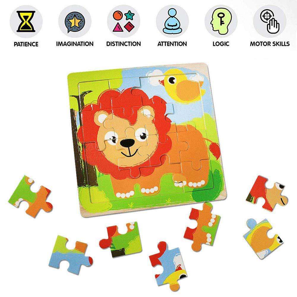 CHAFIN puzzles for kids for ages 3-5, 16 piece wooden jigsaw puzzles for toddler children learning educational toddler puzzle toys f
