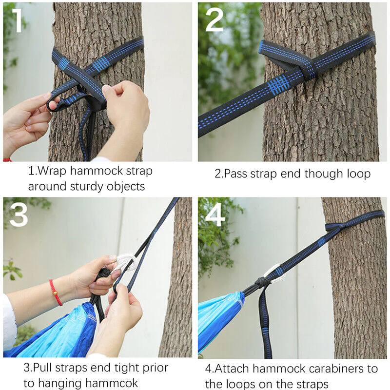 Great Choice Products 2Pcs Hammock Strap Outdoor Camping Tree Garden Hanging Load Bearing Rope 2200Lbs