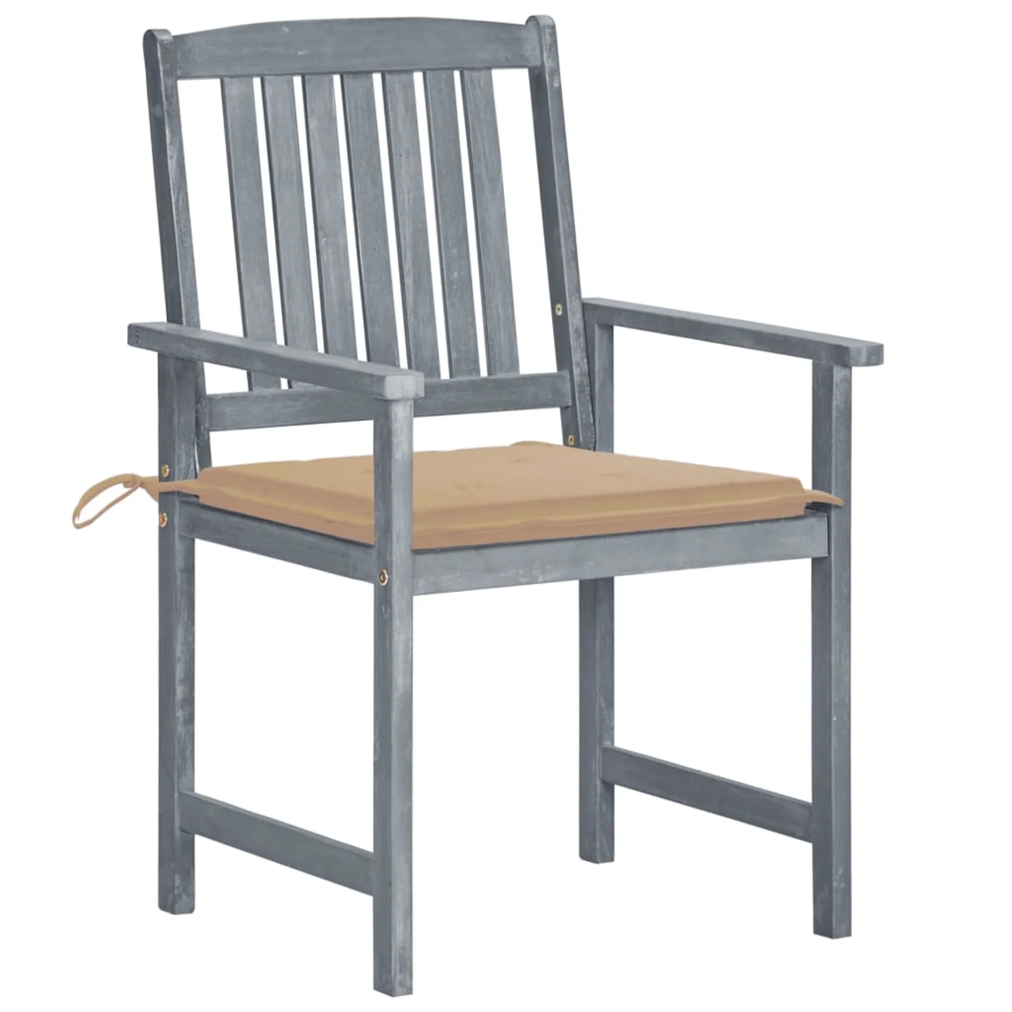 vidaXL Garden Chairs with Cushions 8 pcs Solid Acacia Wood Gray Grey