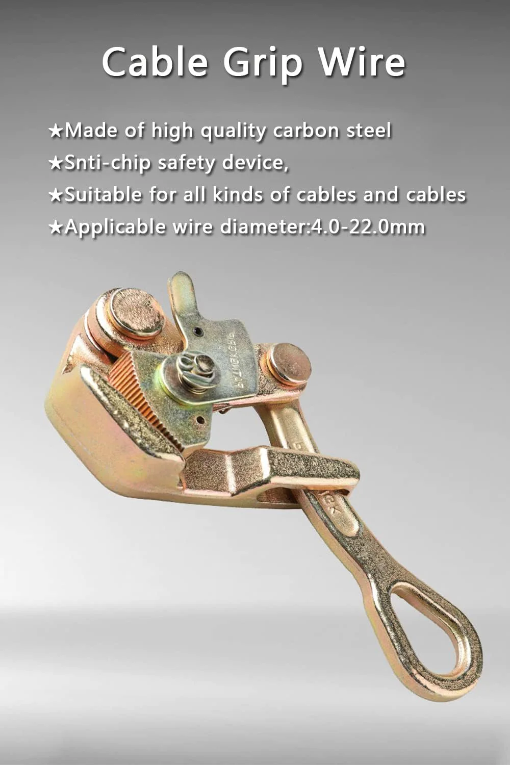 Generic YANBORUI Pulling 4408 Lbs Pulling Grips Cable Grip Wire Grip cable wire pulling tools for Wire Rope cable puller come along too