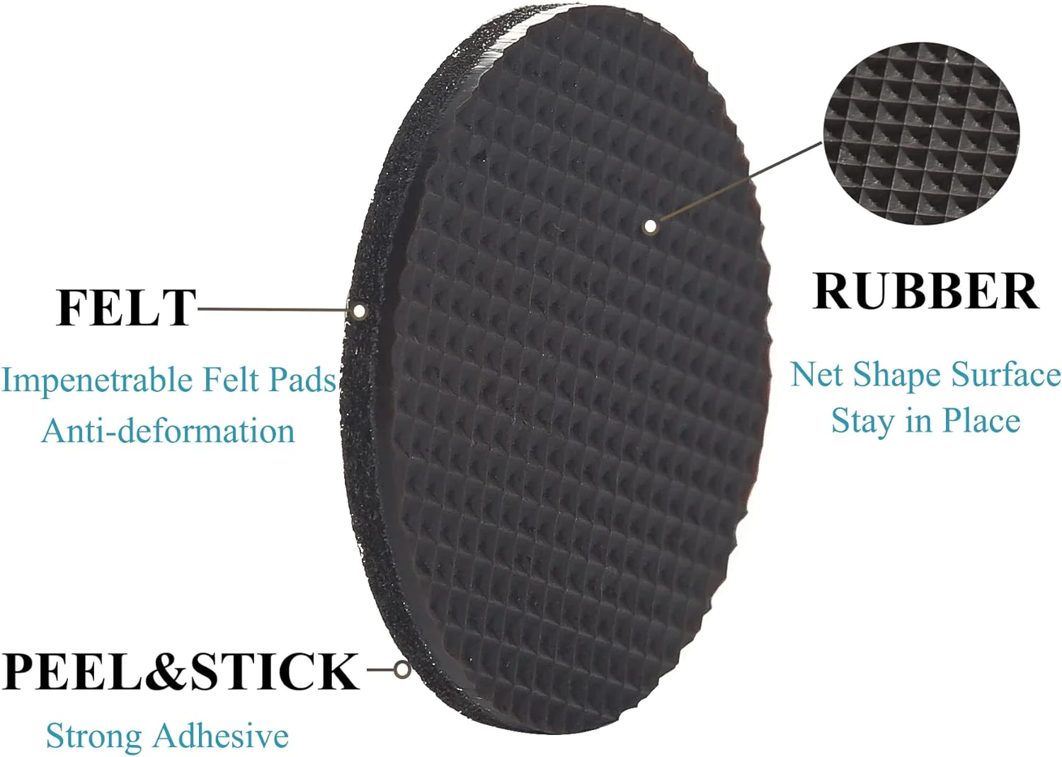 FURNIGEAR Non Slip Furniture Pads- Furnigear Premium 129 Pieces Furniture Grippers Chair Leg Pads Self Adhesive Rubber Chair Feet- Anti S