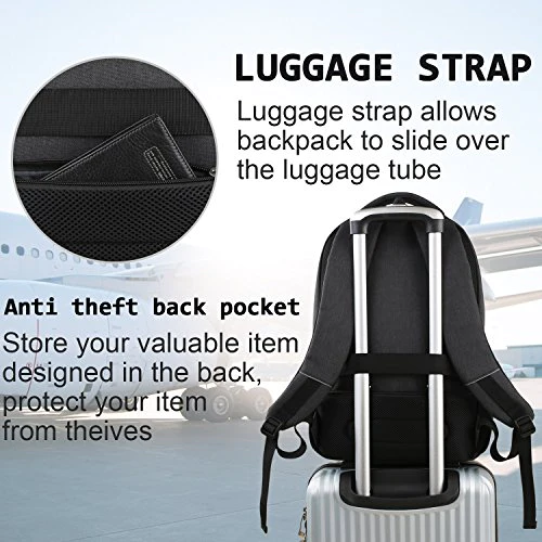Volher Laptop Backpack,Business Travel Anti Theft Slim Durable Laptops Backpack with USB Charging Port,Water Resistant College School C