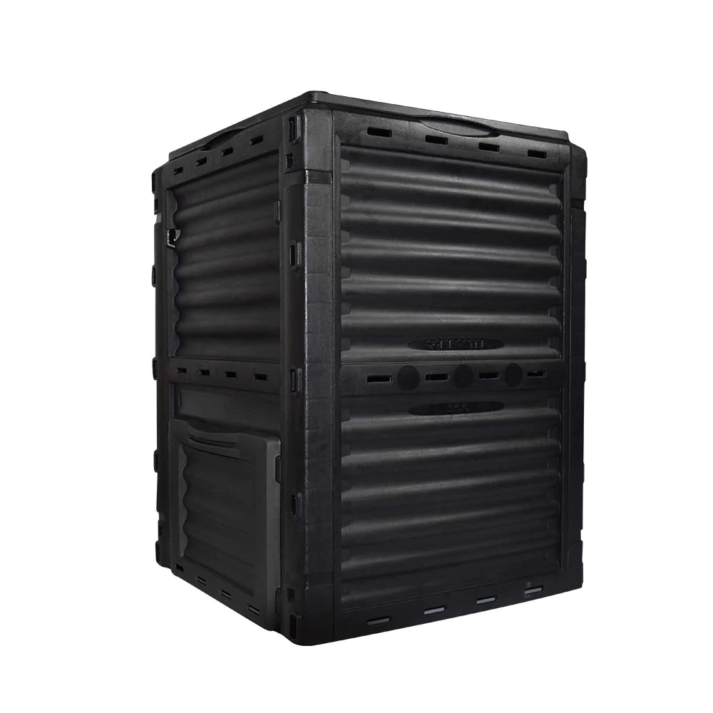 EJWOX Garden Compost Bin from BPA Free Material, 80 Gallon(300 L), Easy Assembling, Large Capacity, Fast Creation of Fertile Soil (Bla