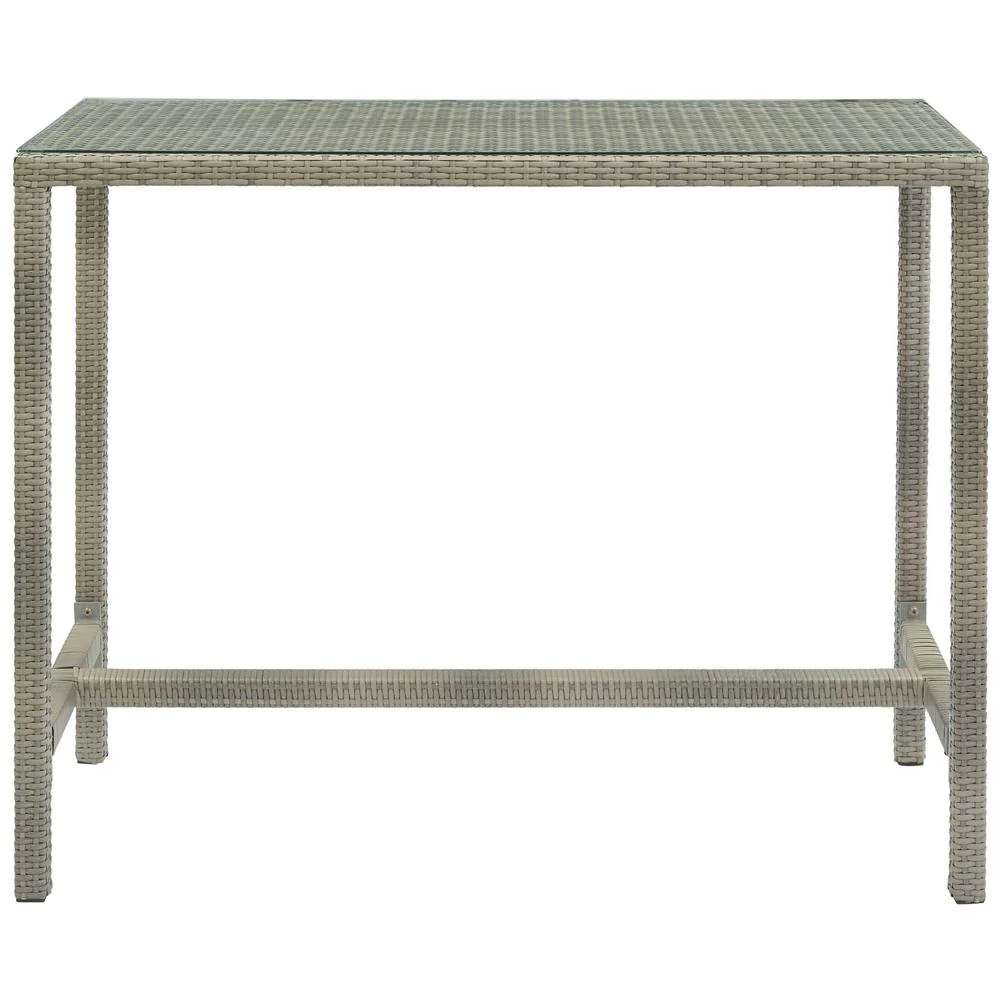Modway Conduit Outdoor Patio Wicker Rattan Large Bar Table - Light Gray EEI-2804-LGR