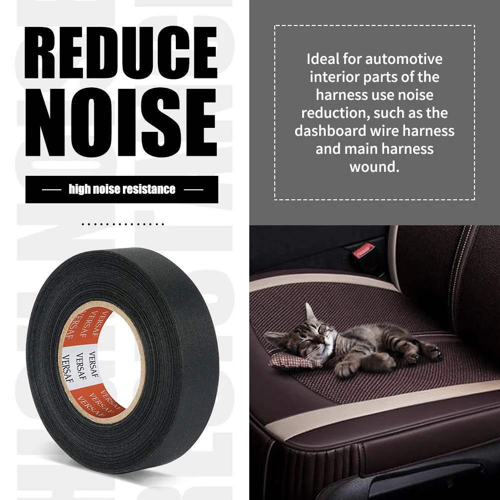 Generic Wire Harness Automotive Cloth Tape - Adhesive High Noise Resistance Heat Proof Chemical Fiber Fabric Electrical Tape for Wrappi