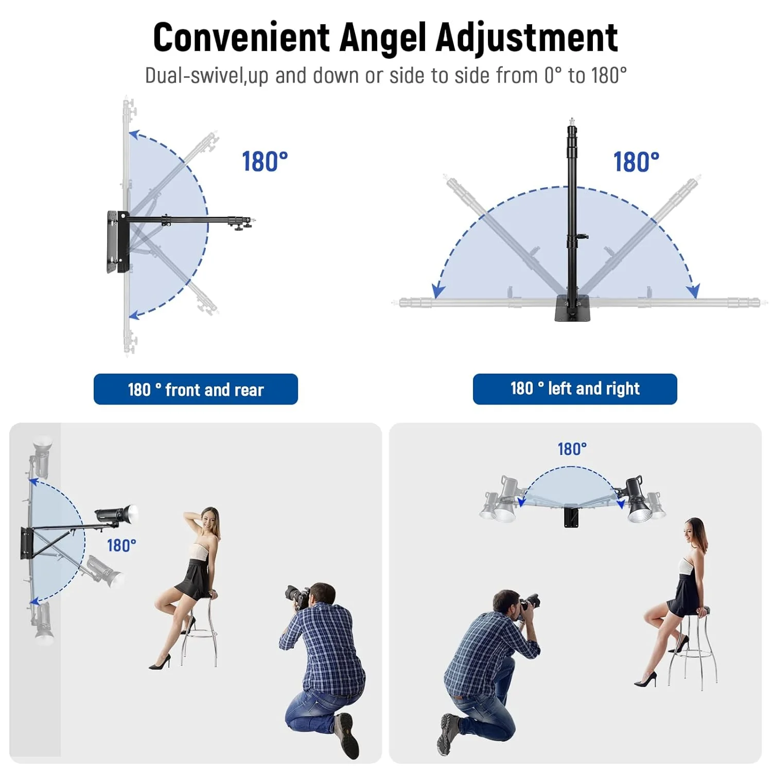 Zell Electronics Zell Wall Mounting Triangle Boom Arm For Photography Strobe Light, Monolight, Softbox, Umbrella, Reflector And Ring Light, Su…