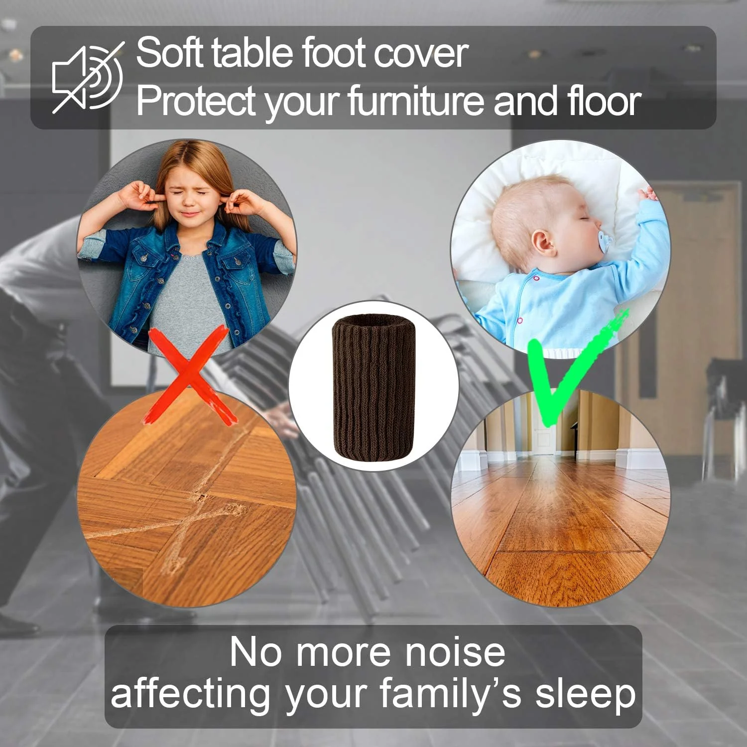 blendnew 32 PCs Furniture Leg Socks Covers - High Elastic Knitted Chair Leg Floor Protectors, Double Thickness Furniture Booties Set Cof