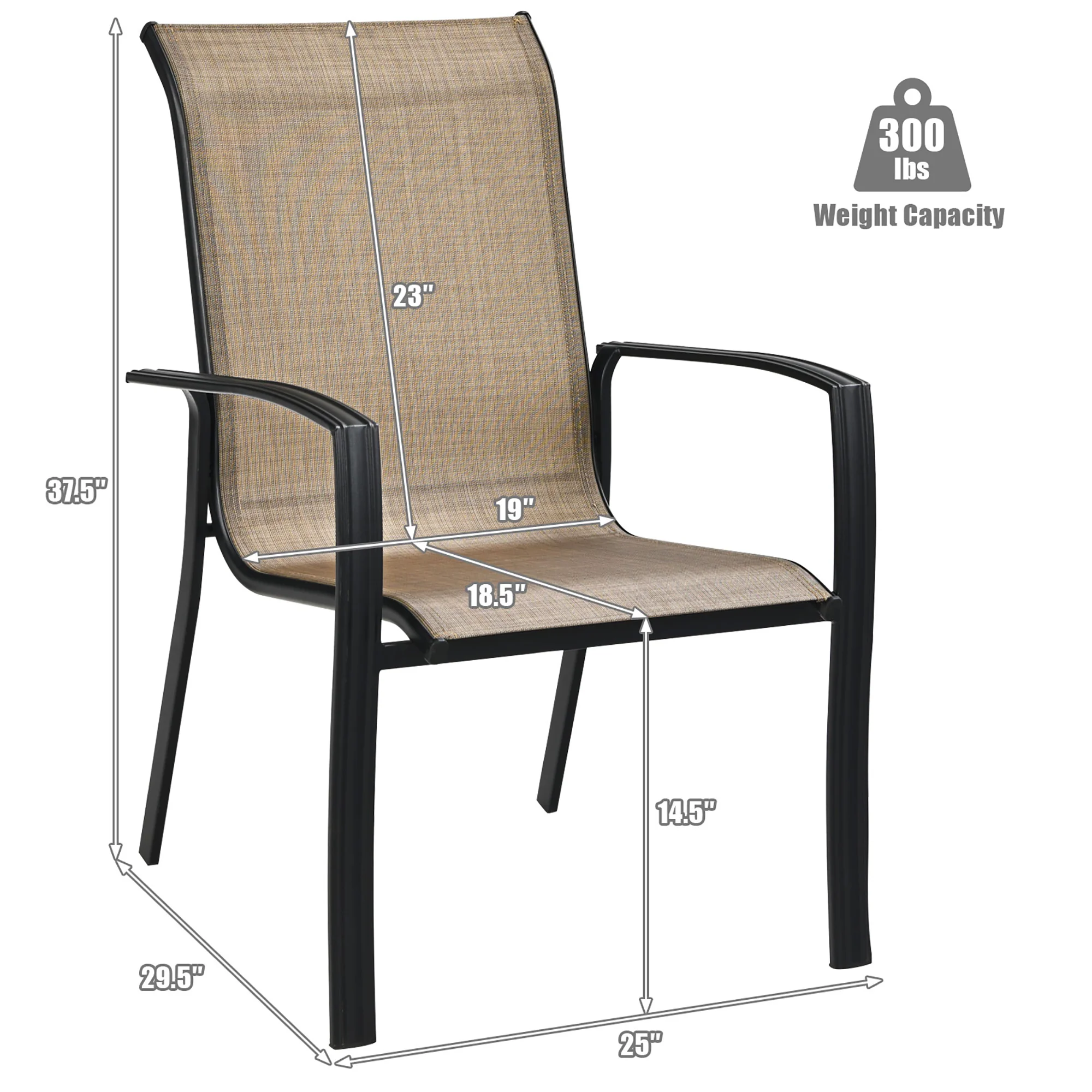 Costway Set of 10 Patio Dining Chair stackable Camping Garden Deck No Assemble