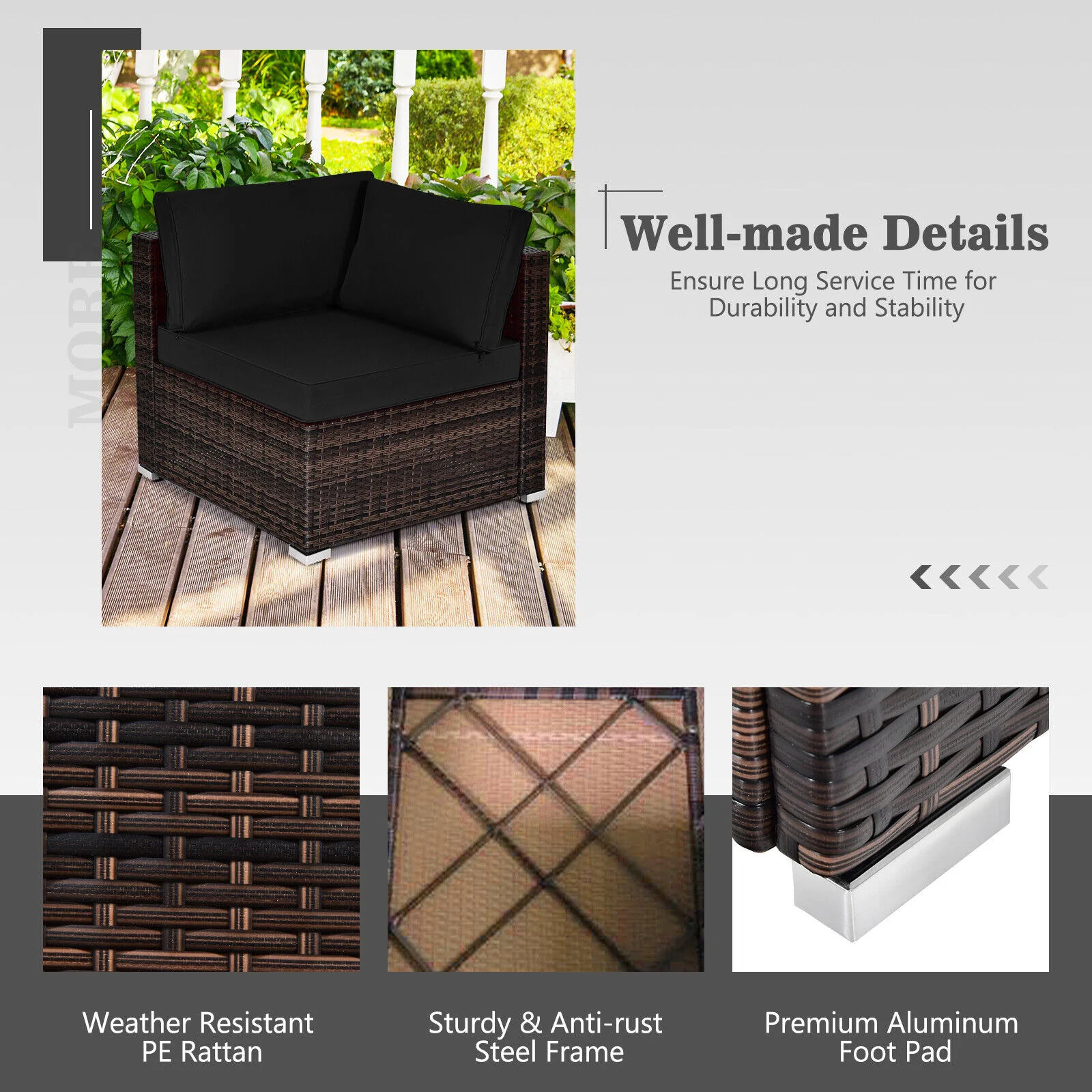Great Choice Products 7Pcs Patio Rattan Furniture Set 30