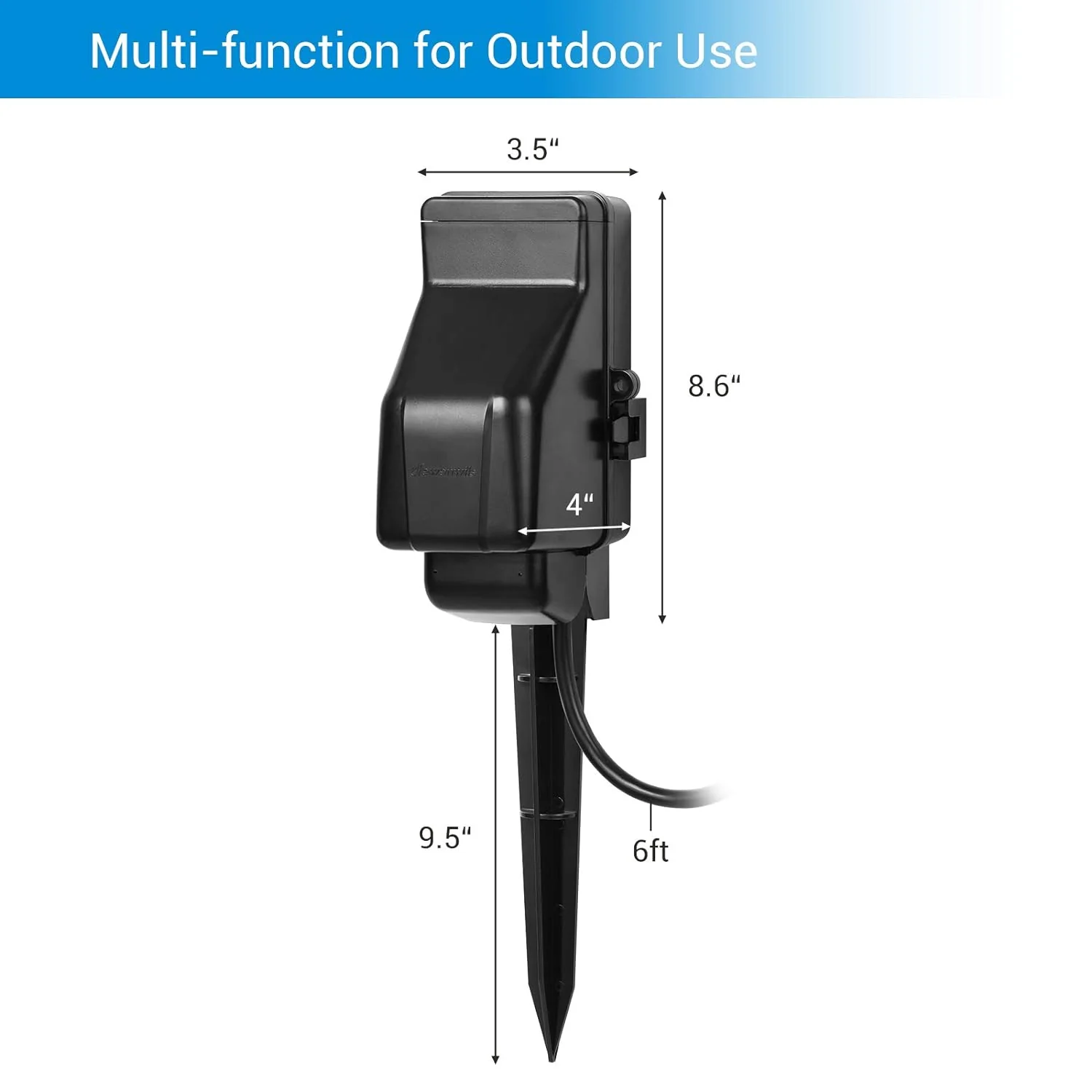 Generic DEWENWILS Outdoor Mechanical Power Strip Timer, 24 Hour Multi Socket Timer, Waterproof 6 Outlet Garden Power Stake, 6 ft Cord,