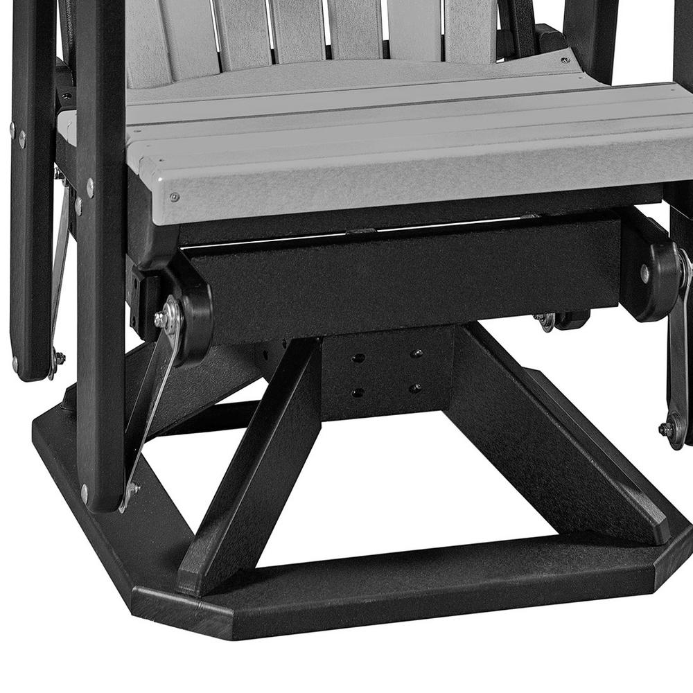 American Furniture Classics Fan Back Swivel Glider in Light Gray and Black
