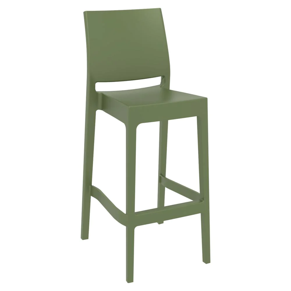 SIESTA Sky Maya Square Bar Set with 2 Barstools Olive Green