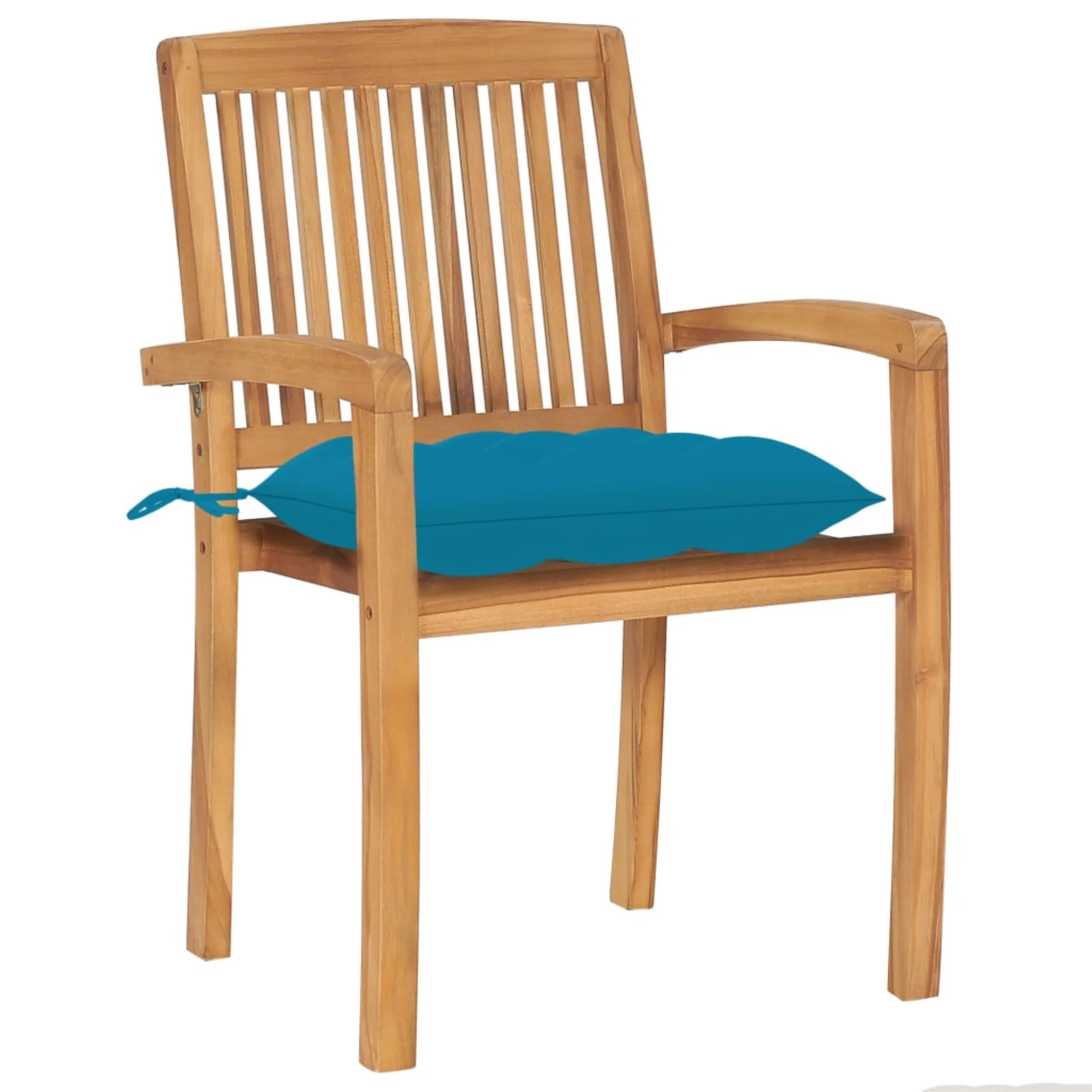 vidaXL Stacking Garden Chairs with Cushions 8 pcs Solid Teak Wood Brown