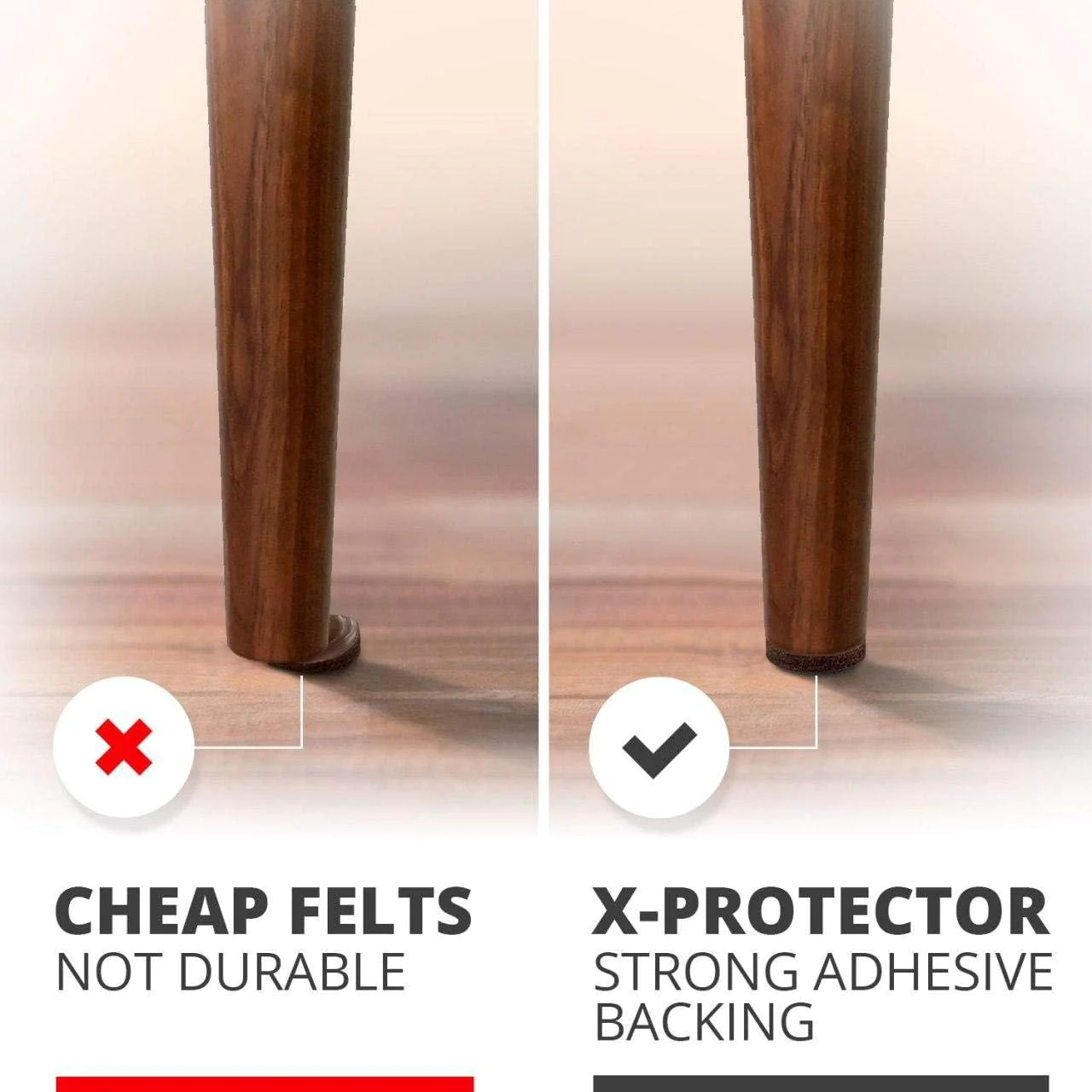 NeoSales Corp Felt Furniture Pads X-PROTECTOR - 48 Premium Felt Pads Floor Protector - Chair Felts Pads for Furniture Feet Wood Floors - Best