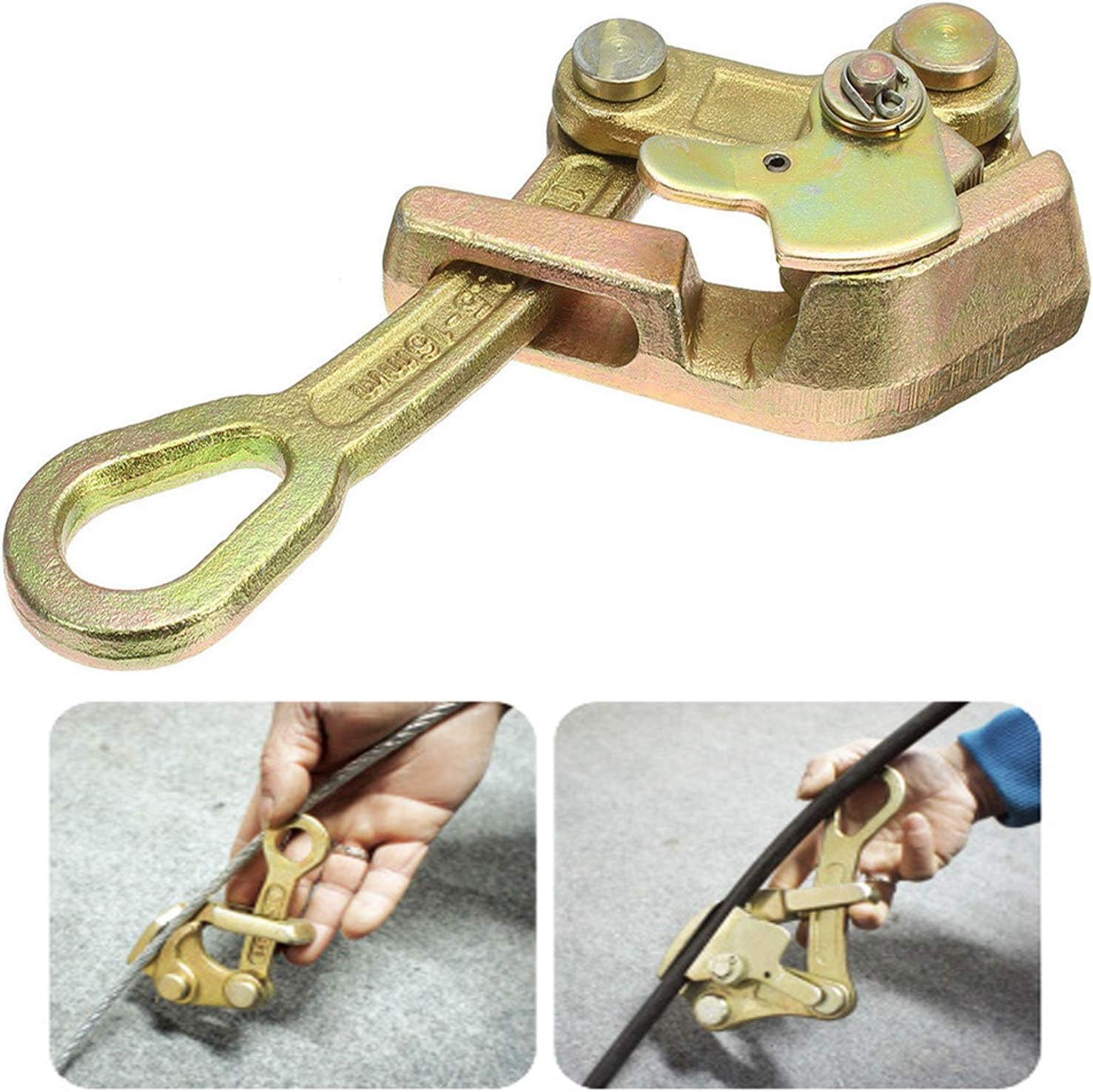 Guosu Wire Grip Gripper Cable Grip Clamp Wire Rope Jaw Puller Pulling Tightening Tool Hand Puller 2204 Lbs(1 Ton)