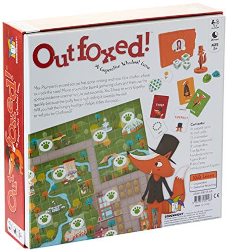gamewright outfoxed! a cooperative whodunit board game for kids 5+, multi-colored, standard, model number: 418