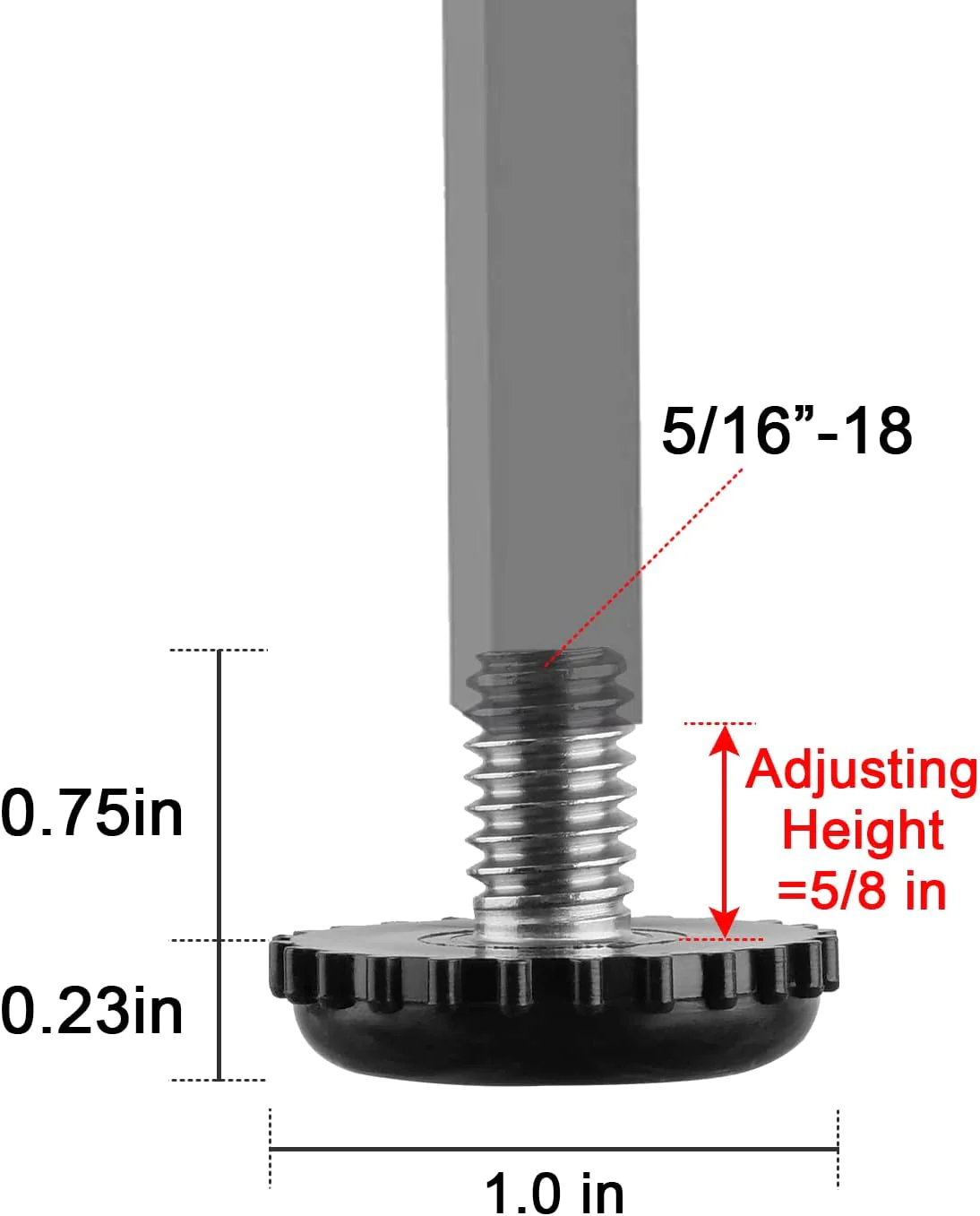 Anwenk Stainless Steel Screw Furniture Leveling Feet 5/16-18 Screw in Threaded Furniture Levelers Adjustable Table Chair Levelers Feet