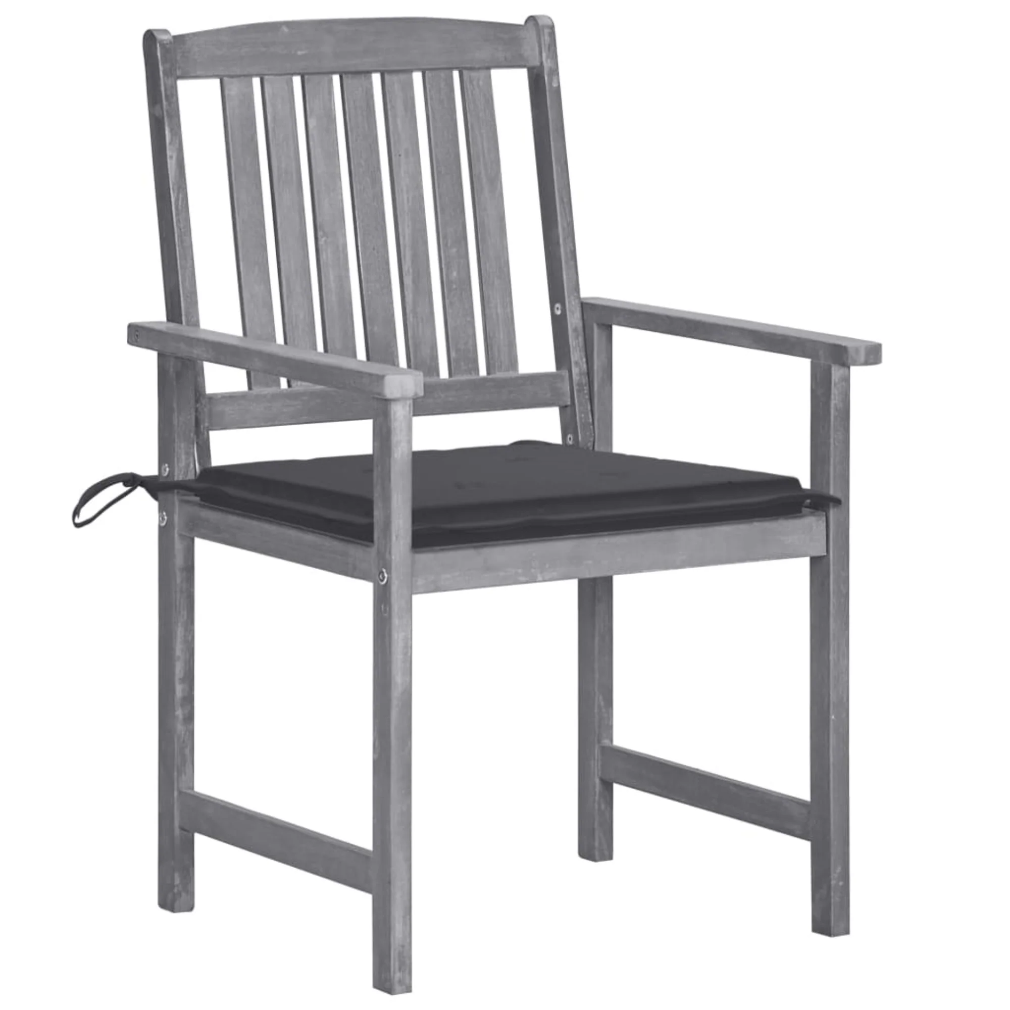 vidaXL Garden Chairs with Cushions 8 pcs Solid Acacia Wood Gray Grey