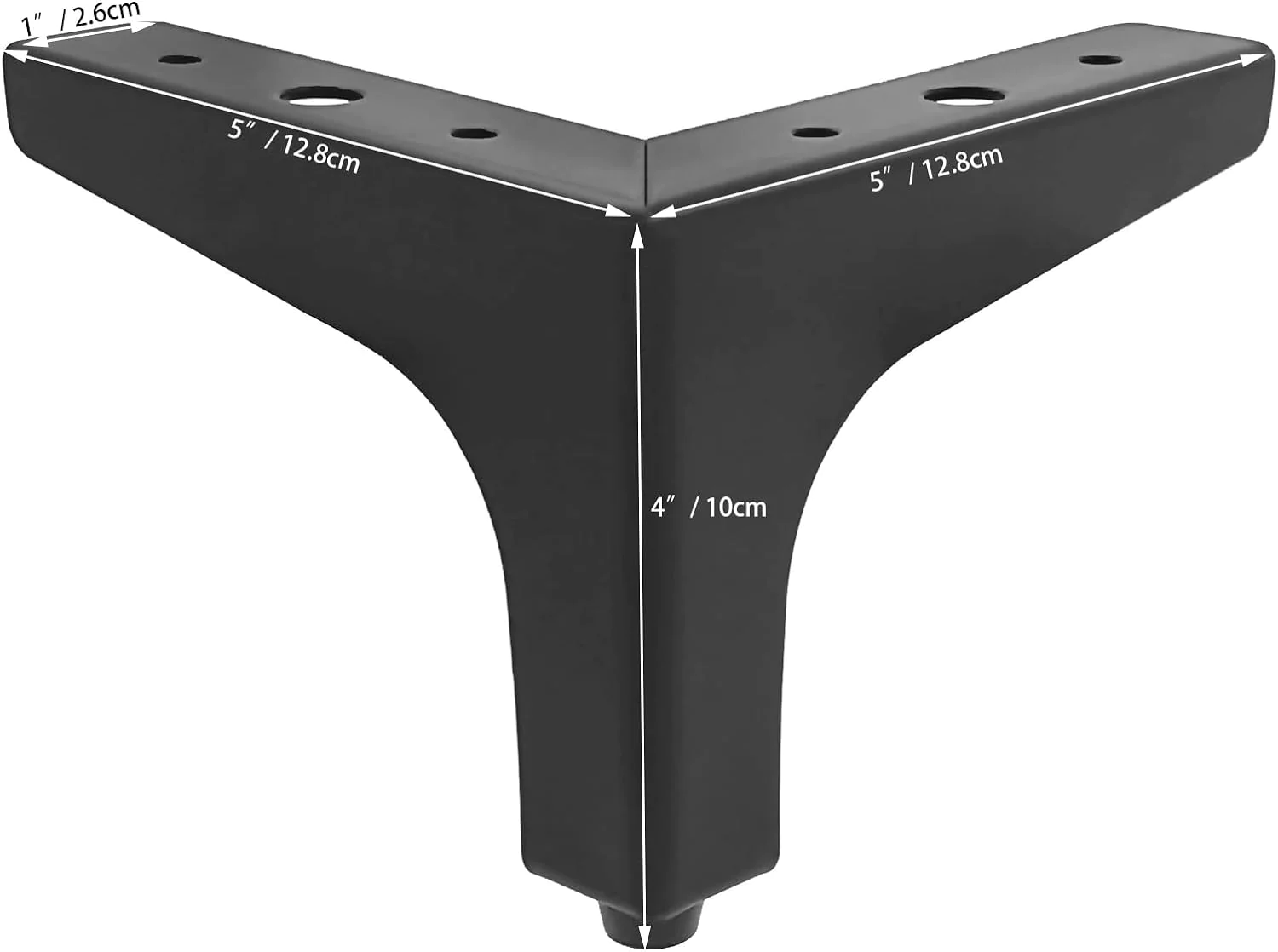 Taelakeni Set of 8 Metal Furniture Sofa Legs, 4 Inch Cabinet Dresser Sofa Feet Leg, Including Screws, Black